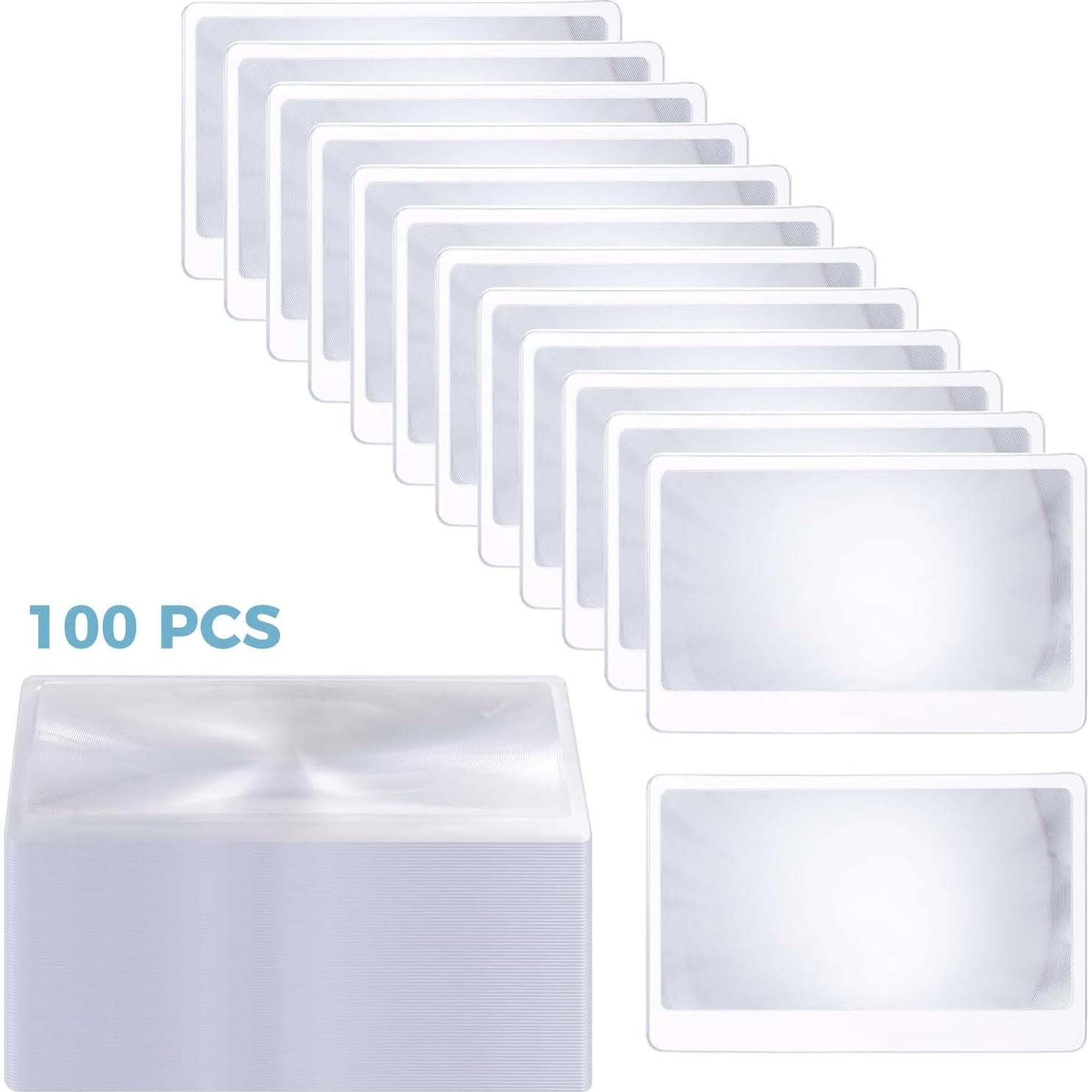100 Lentes Fresnel Lnrueg 5.6x8.4 cm Lupa Portátil PVC