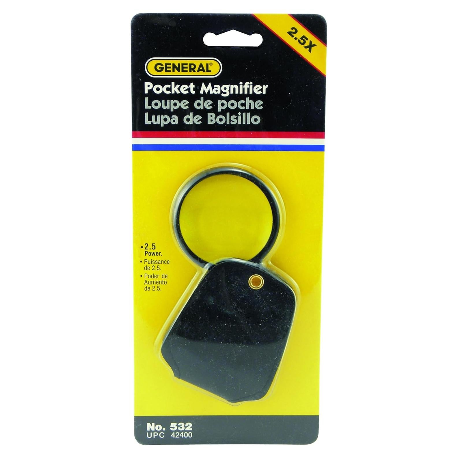 Lupa de Bolsillo 2.5X General Tools 532 con Funda Negra