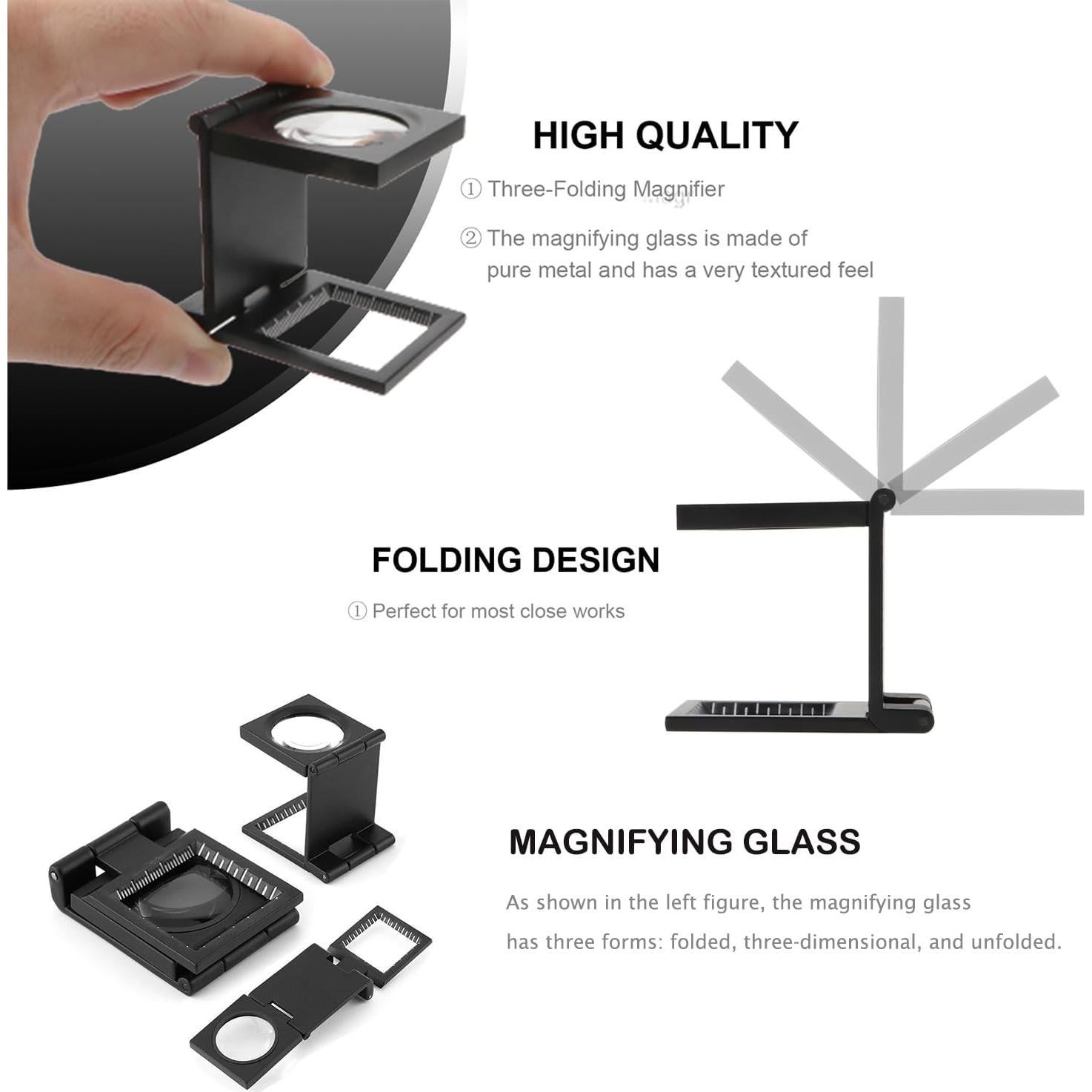 Lupa de bolsillo Rongon 10X 28mm plegable para joyería