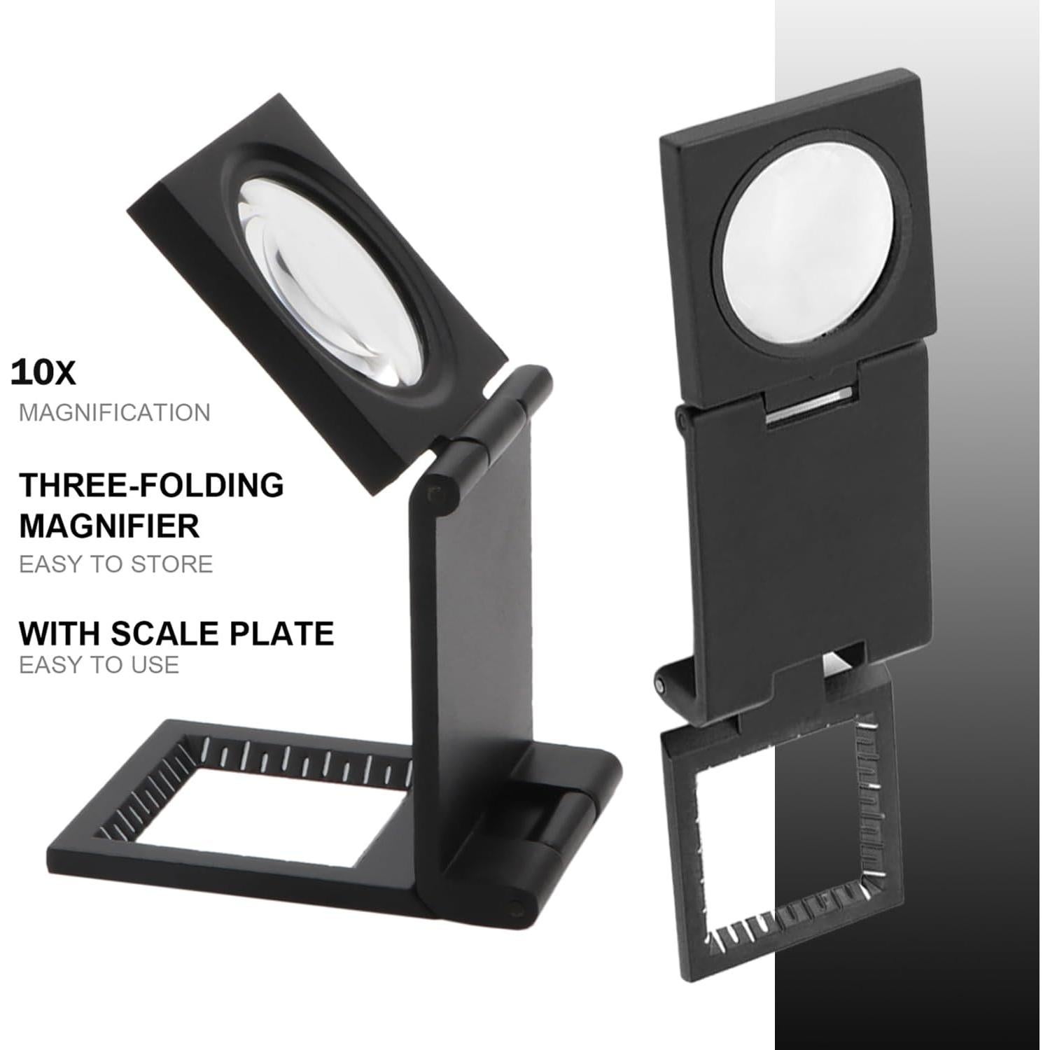 Lupa de bolsillo Rongon 10X 28mm plegable para joyería