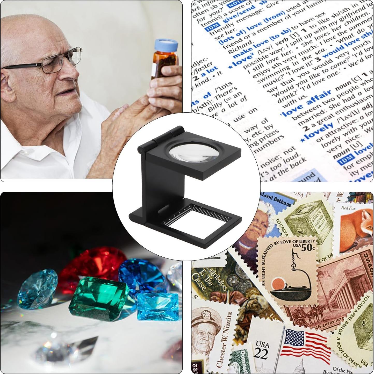 Lupa de bolsillo Rongon 10X 28mm plegable para joyería