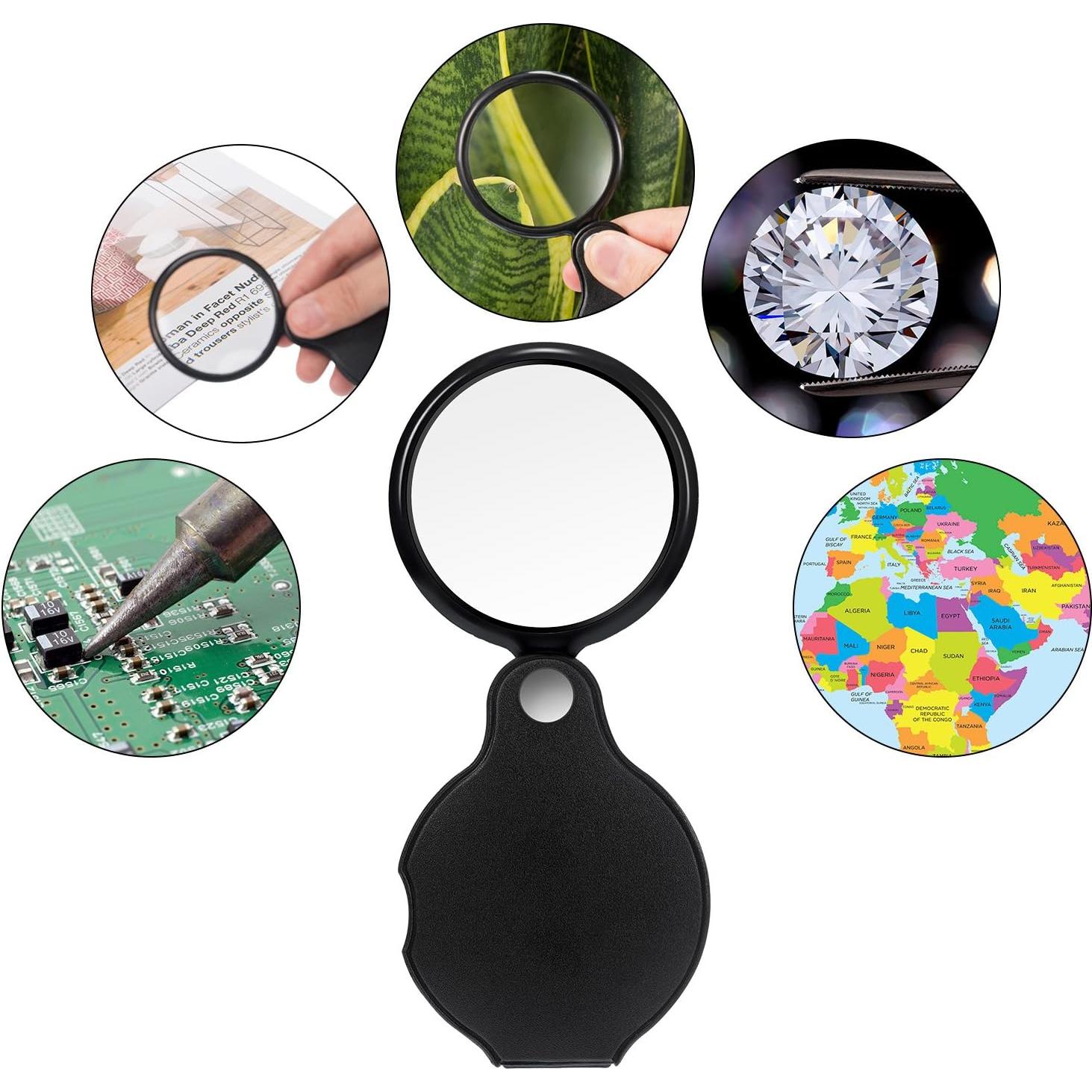 Lupa Mini Plegable 10X HESTYA - Paquete de 8 Unidades