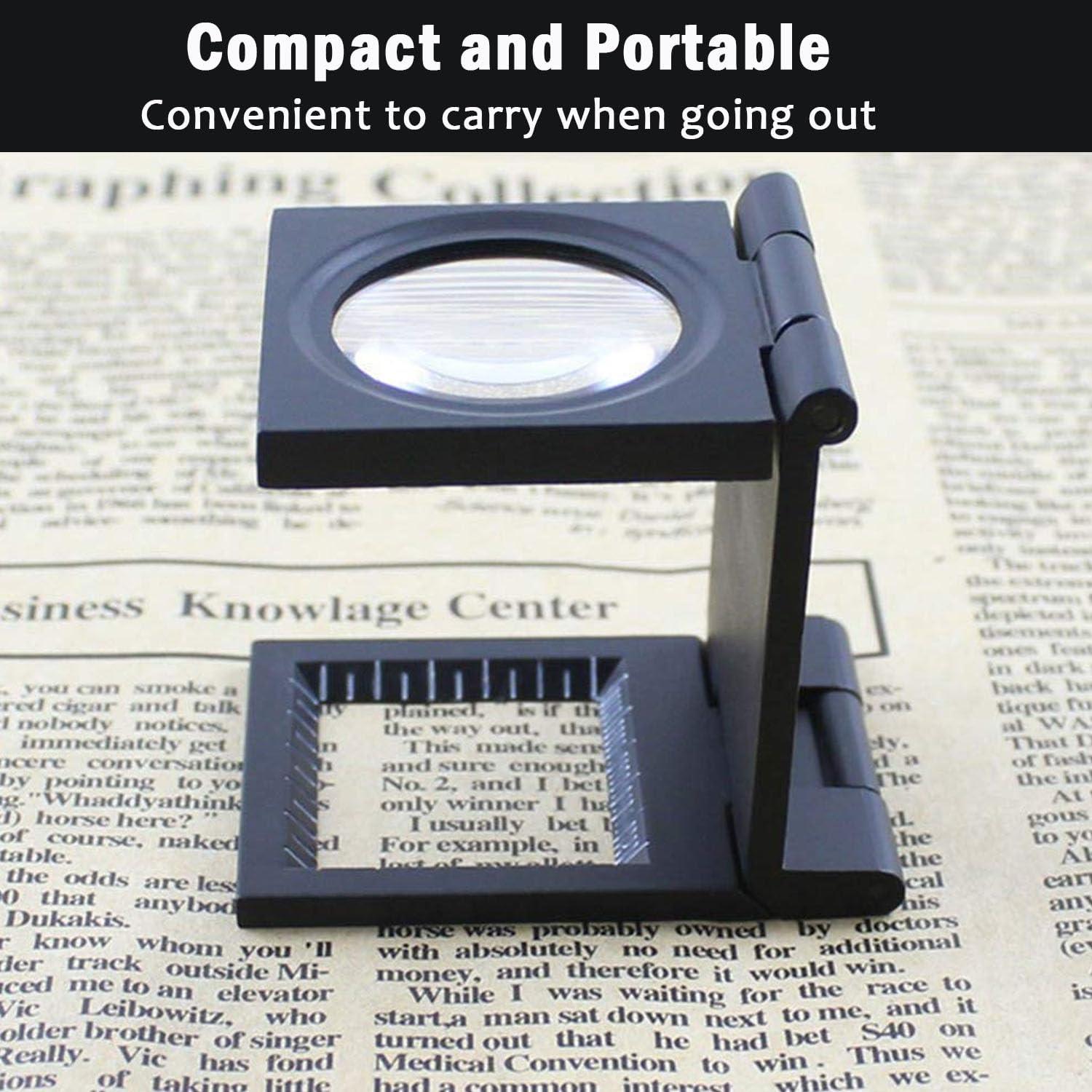 Lupa Plegable Rongon 10X 28mm con Escala y Funda de Cuero