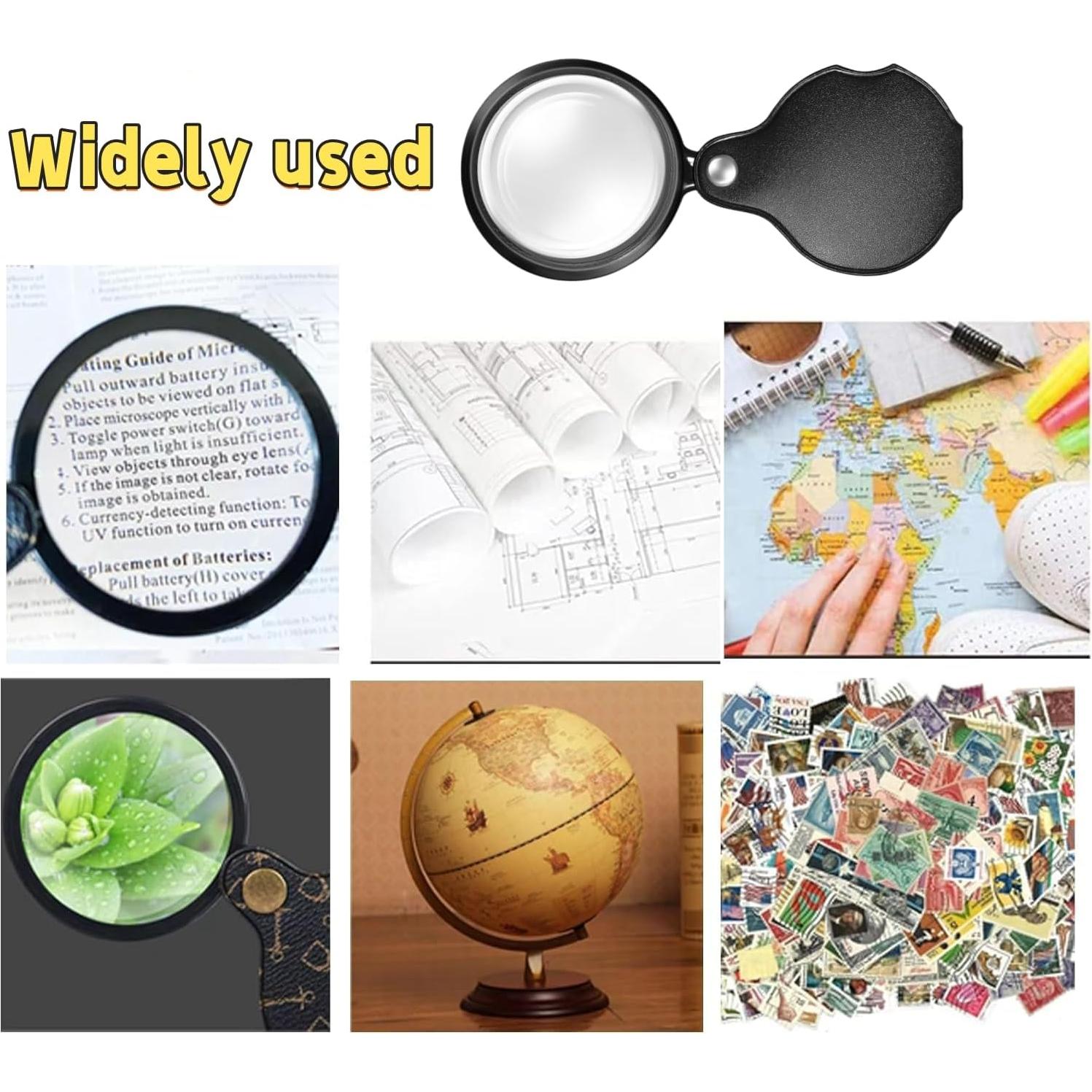 Lupa de Aumento 15X Uppmeant con Funda de Cuero - 70mm