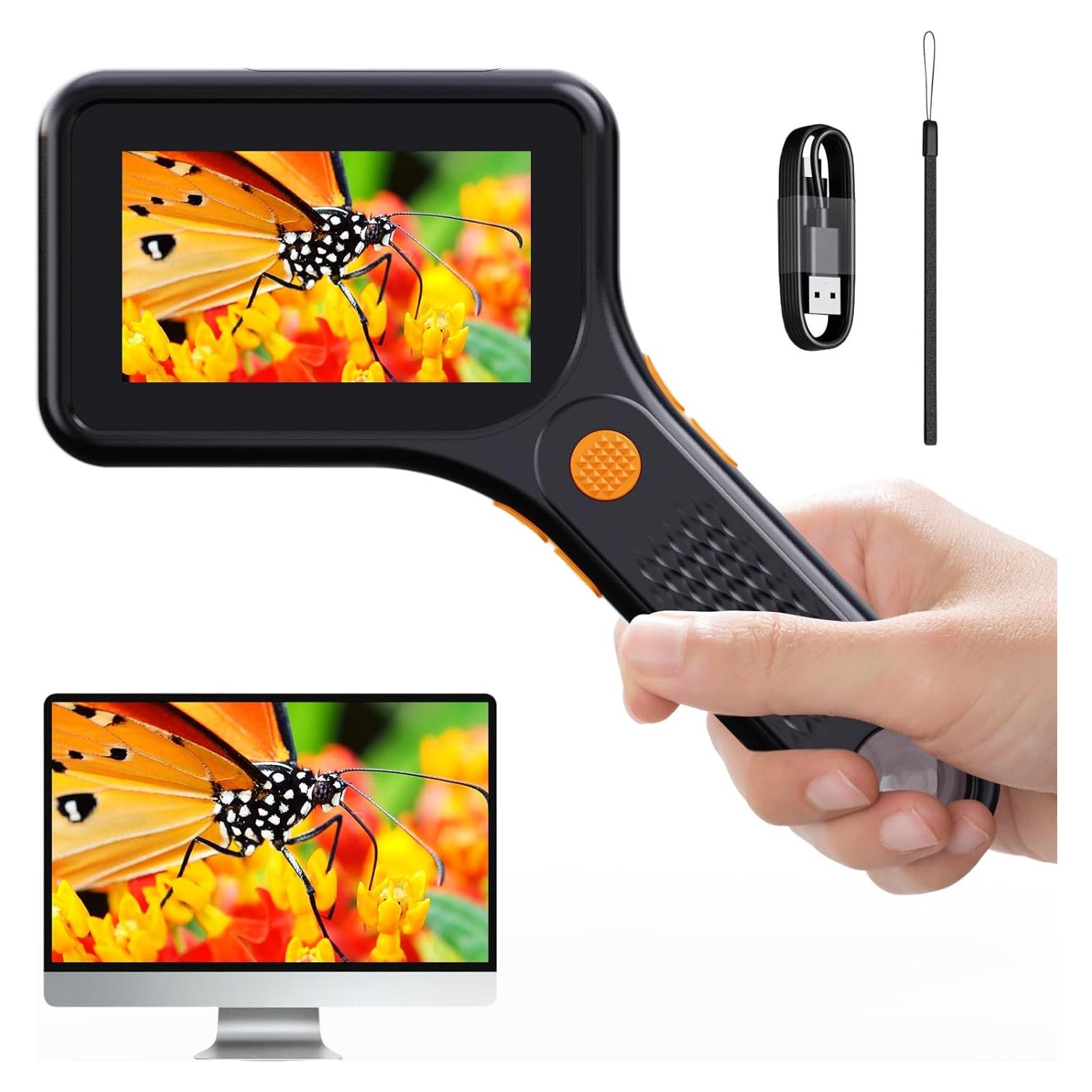 Microscopio Digital USB Ashfly 500X con Pantalla 3" y LED
