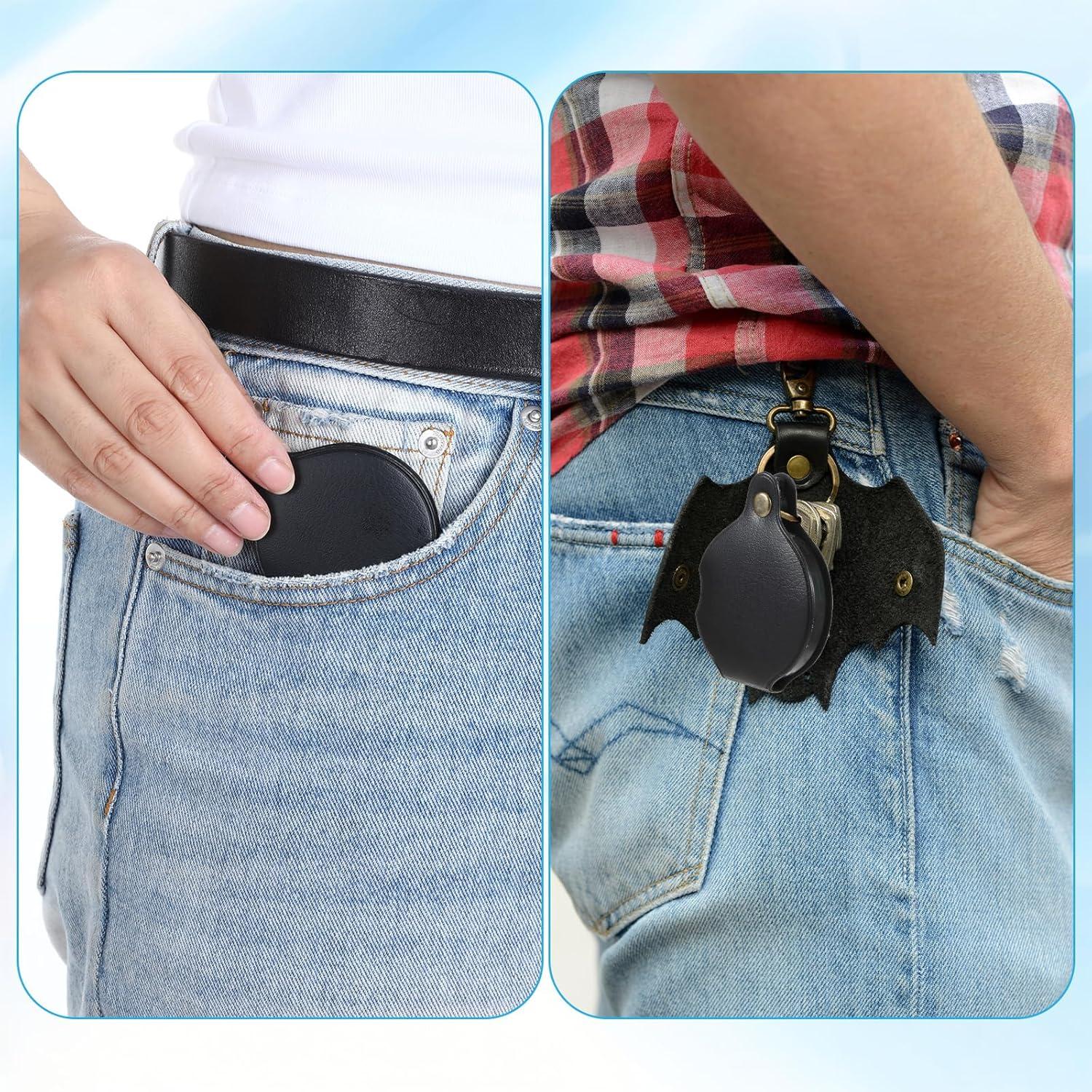 Lupa de bolsillo 20X KALIONE con funda de cuero plegable