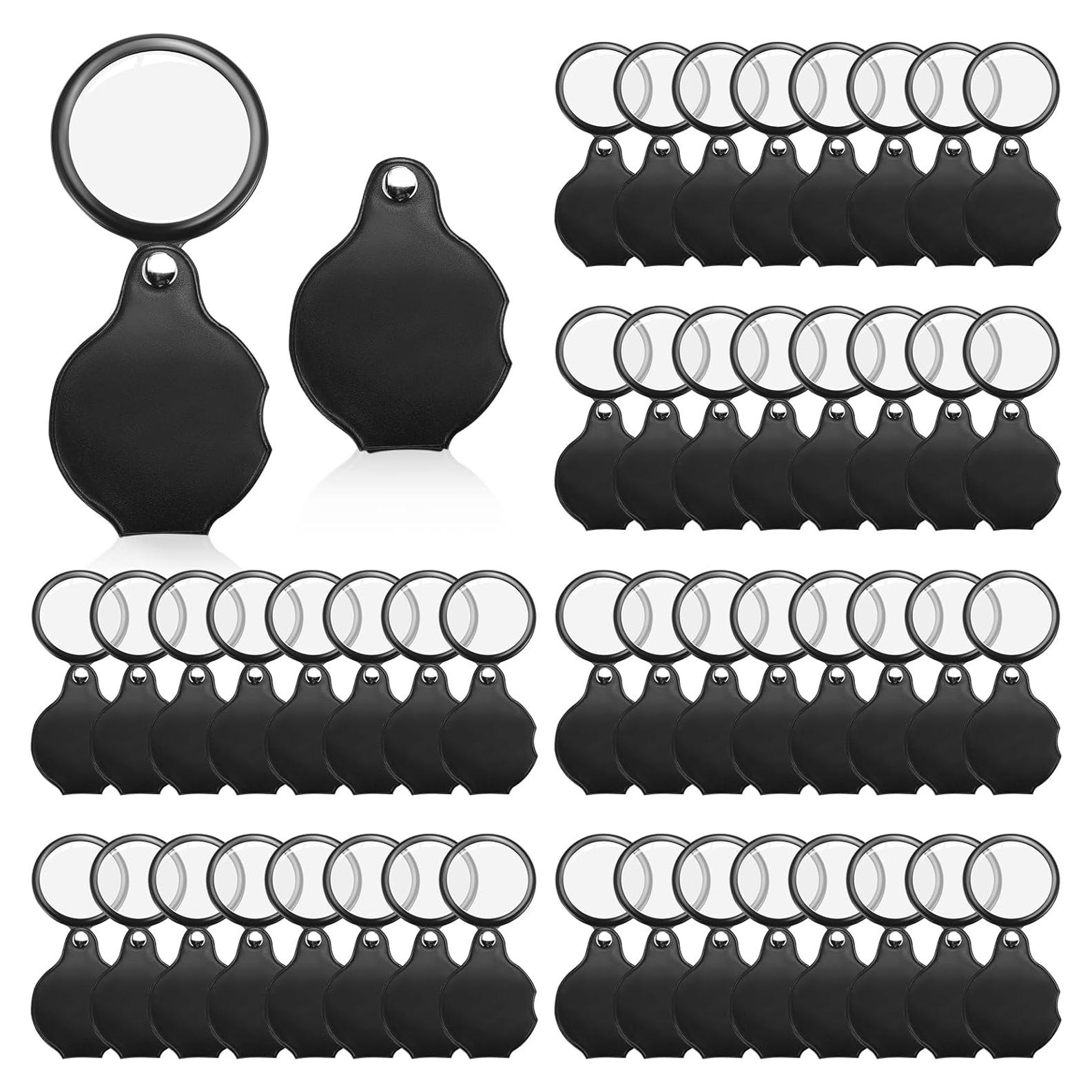 Mini Lupa de Bolsillo Hoteam 10X - 48 Piezas, Plegable y Ligera