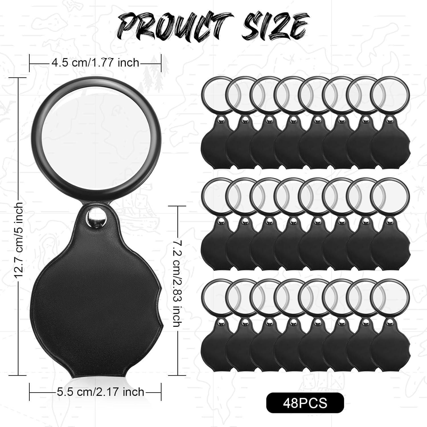 Mini Lupa de Bolsillo Hoteam 10X - 48 Piezas, Plegable y Ligera