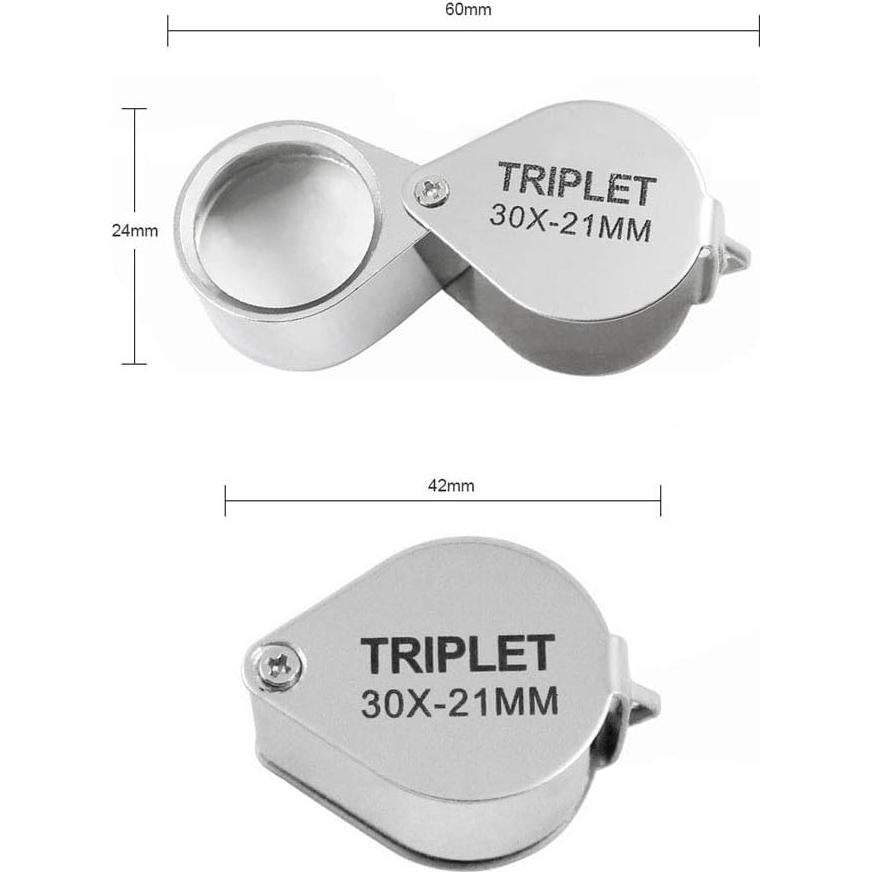 Lupa de Joyero LHX 30X Plegable Plata 21mm para Inspección