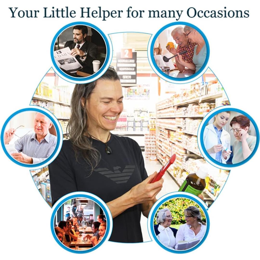 Lupa de Bolsillo EasY Magnifier 3.0X con Luz LED - Sedona Roja