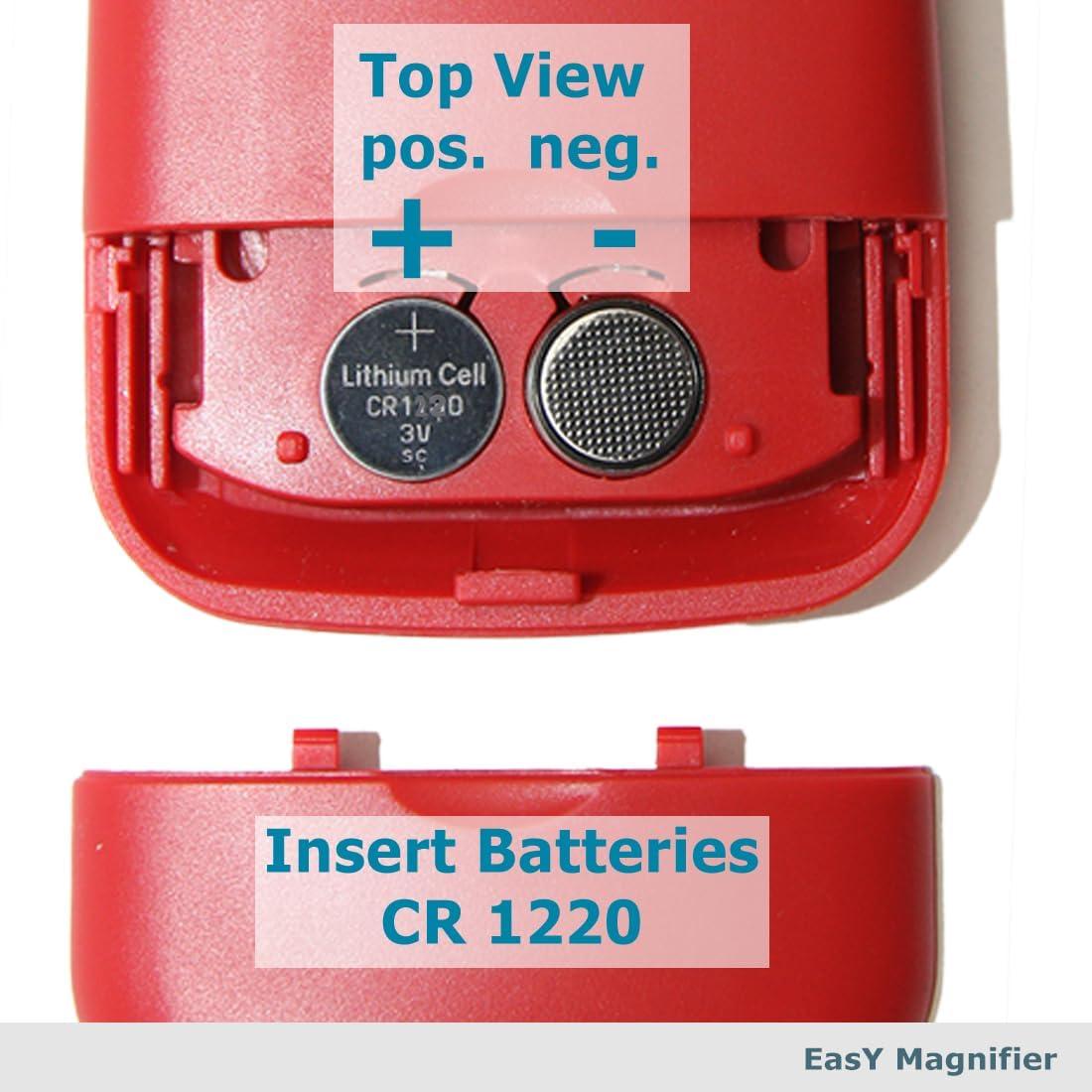 Lupa de Bolsillo EasY Magnifier 3.0X con Luz LED - Sedona Roja