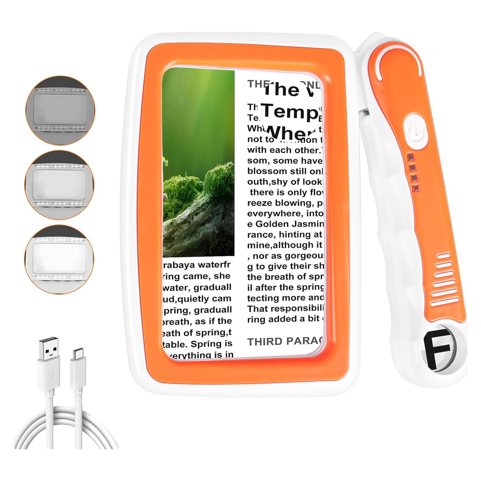 Lupa Recargable TUGEOVO con Luz LED 5X 10X 45X Plegable