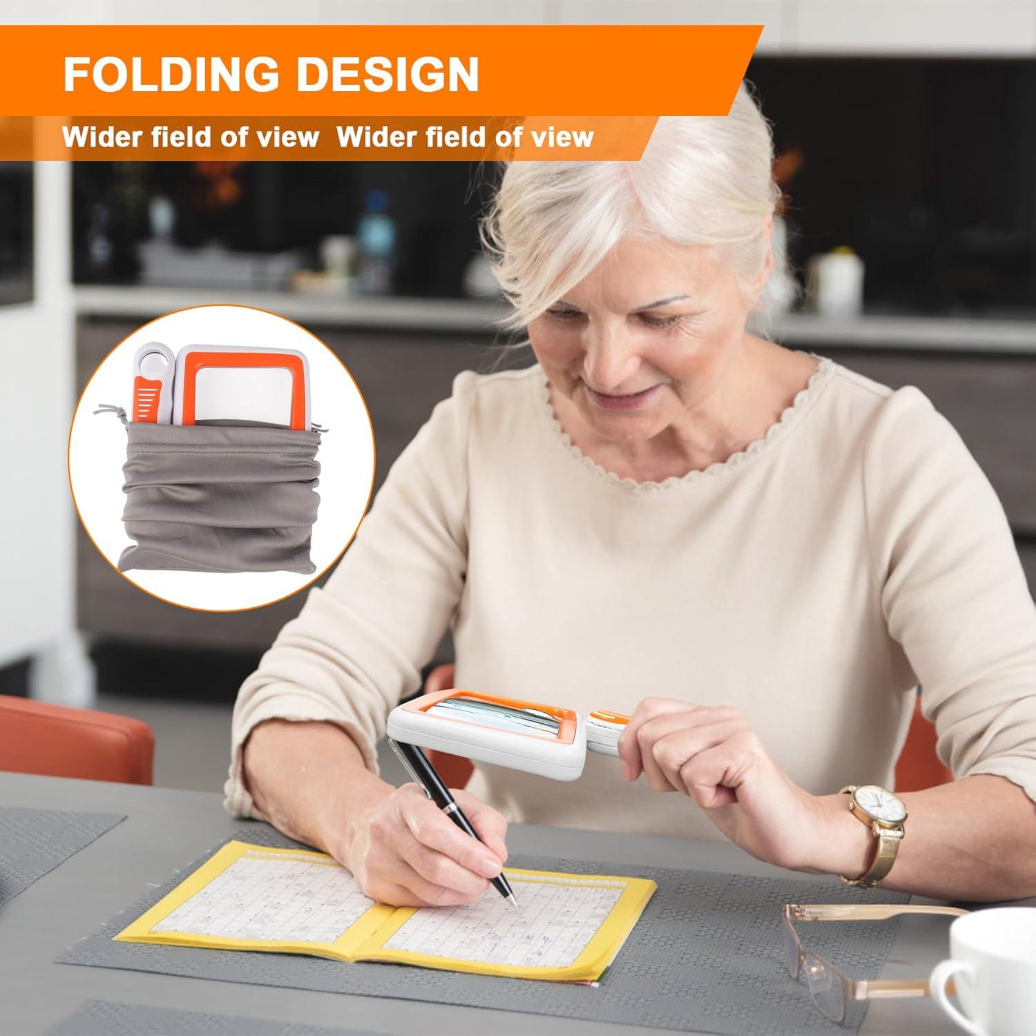 Lupa Recargable TUGEOVO con Luz LED 5X 10X 45X Plegable