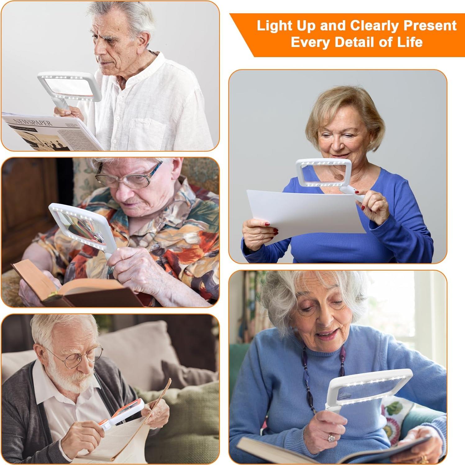 Lupa Recargable TUGEOVO con Luz LED 5X 10X 45X Plegable