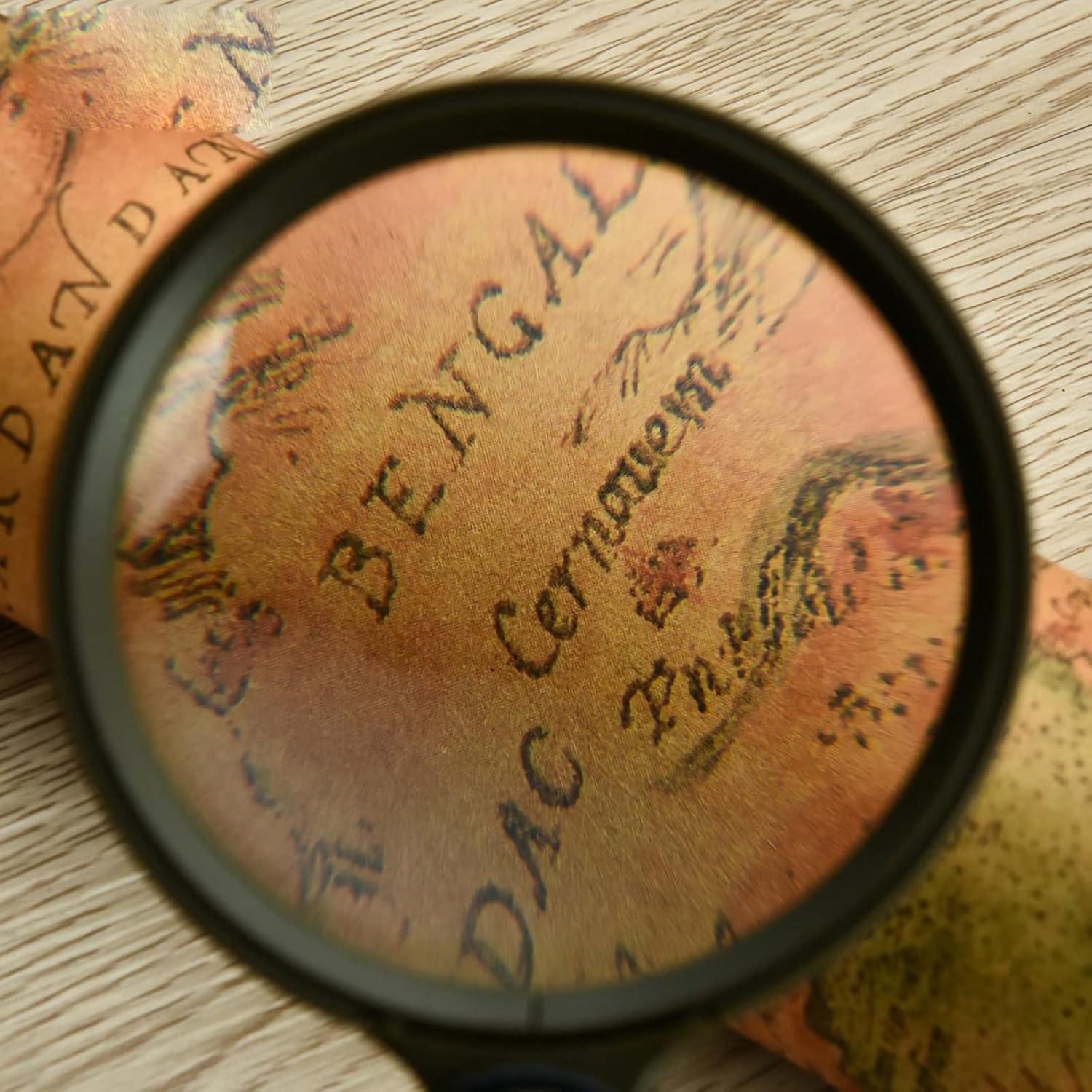 Lupa de bolsillo 10x ThsGivingStore con estuche de cuero