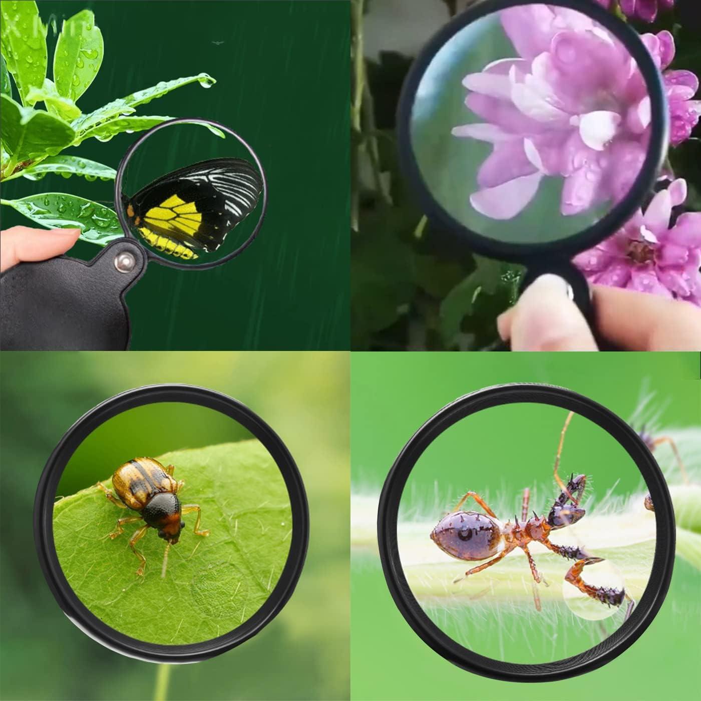 Lupa de bolsillo 10x ThsGivingStore con estuche de cuero