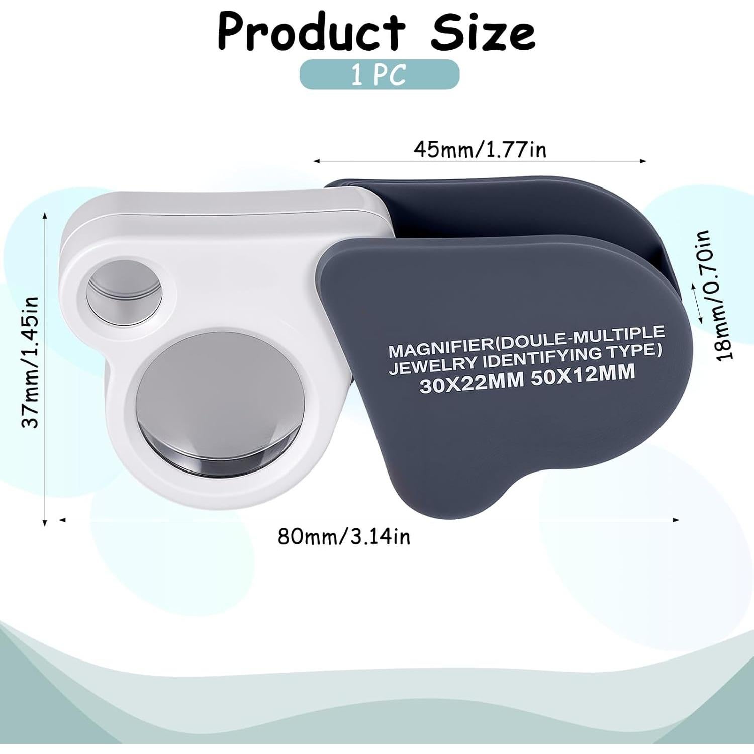 Lupa de Joyero 30X 50X JIYIN Plegable para Monedas y Gemas