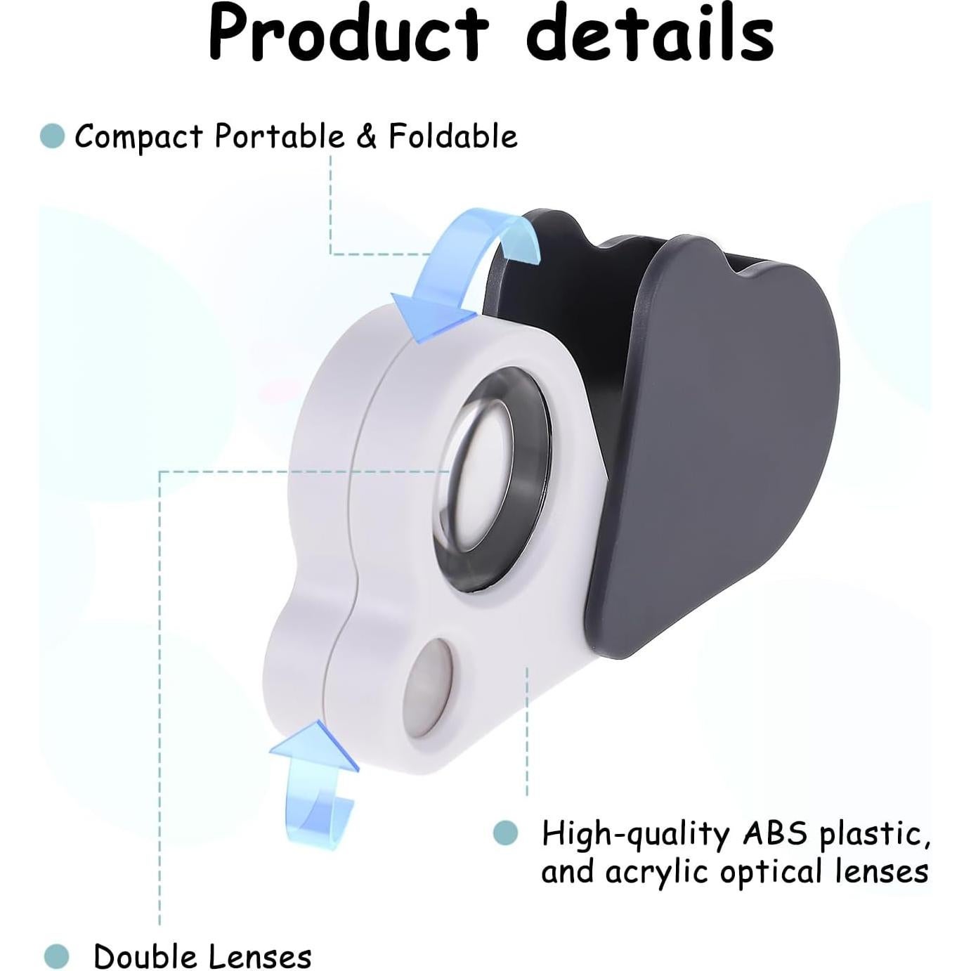 Lupa de Joyero 30X 50X JIYIN Plegable para Monedas y Gemas