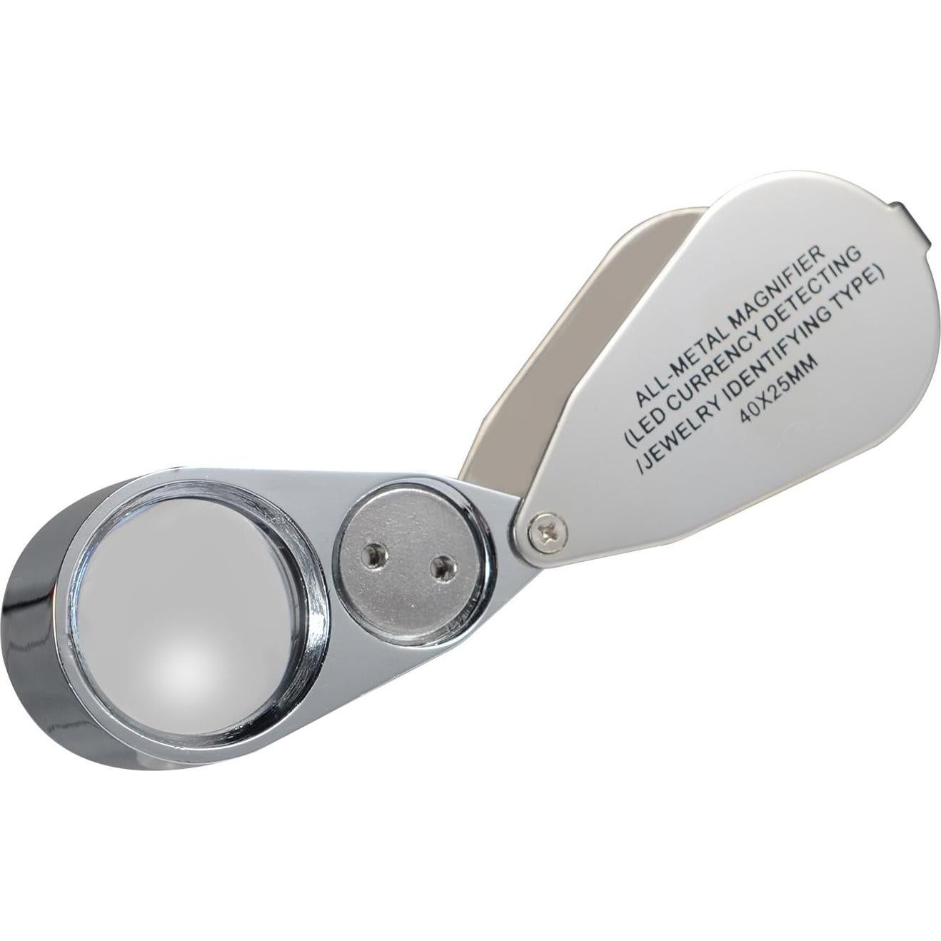 Lupa de Joyero Iluminada 40X Delixike con Luz LED Plegable