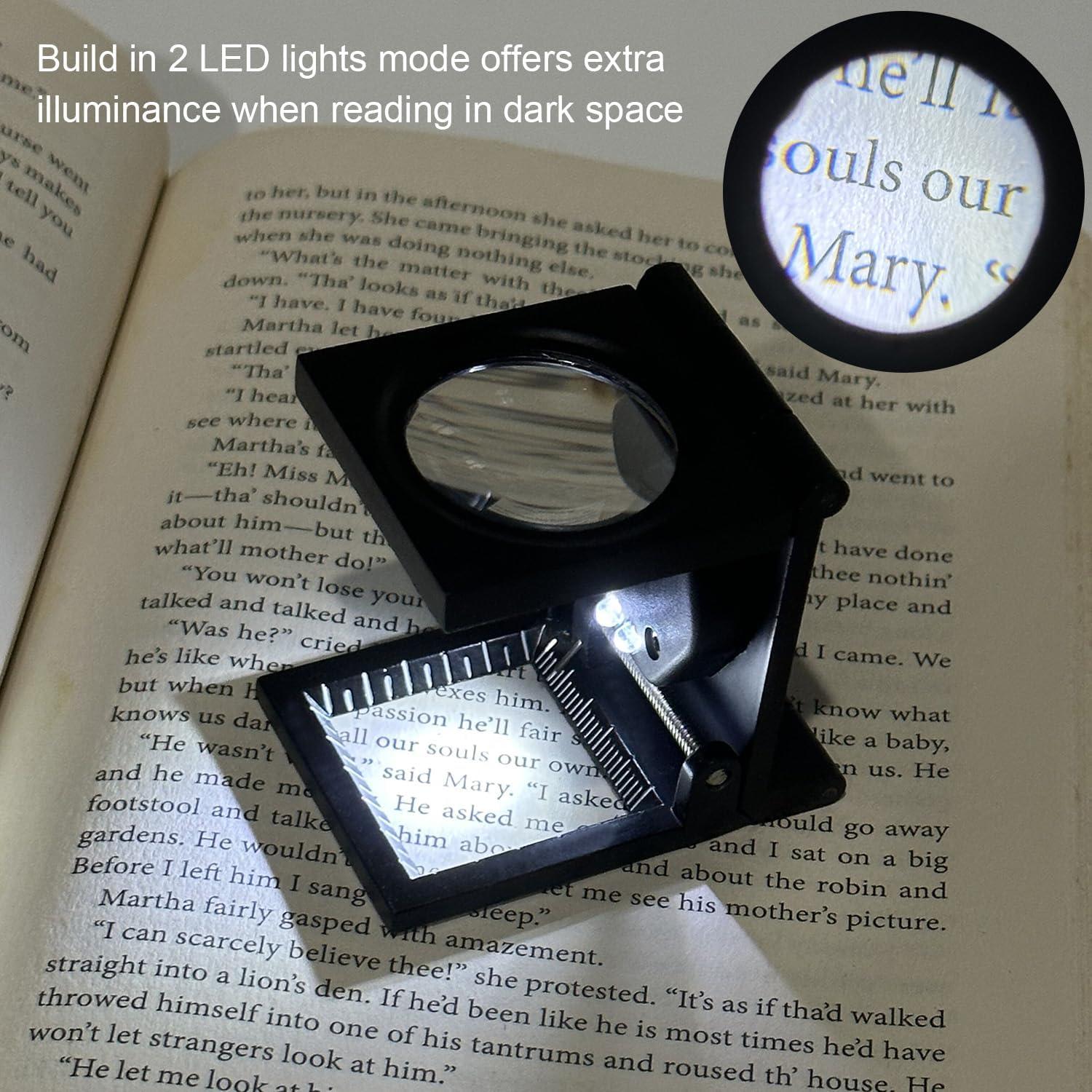 Lupa de Joyero Rongon 10X con Luz LED Plegable