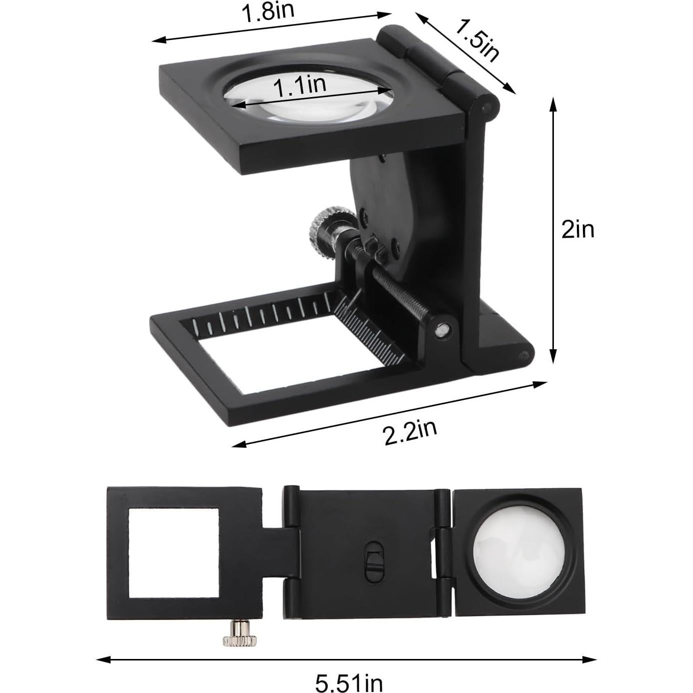 Lupa de Joyero Rongon 10X con Luz LED Plegable