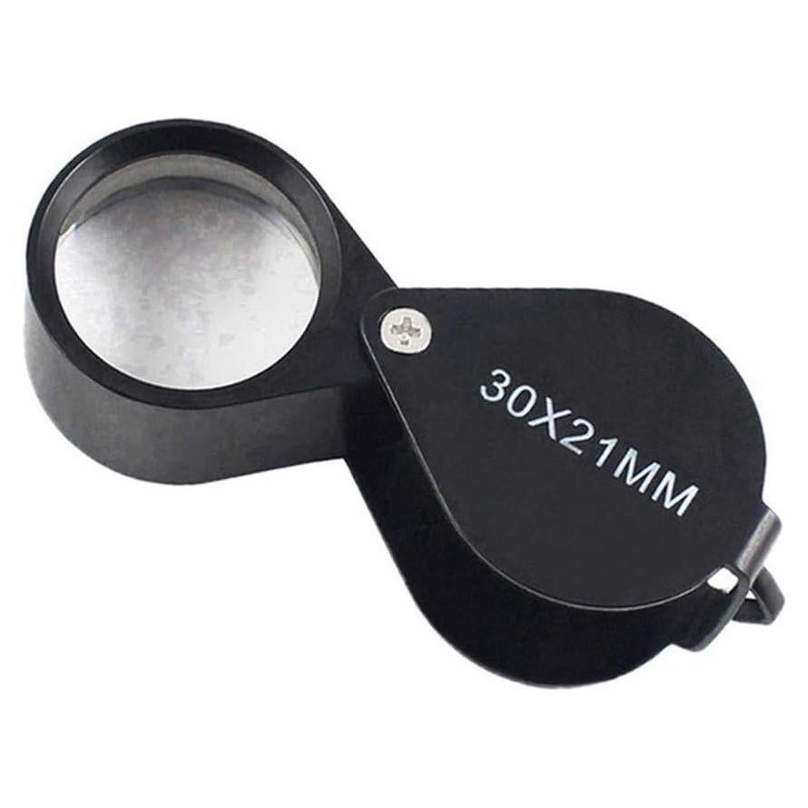 Lupa de Joyería iKKEGOL 30x 21mm Plegable Metal Negro