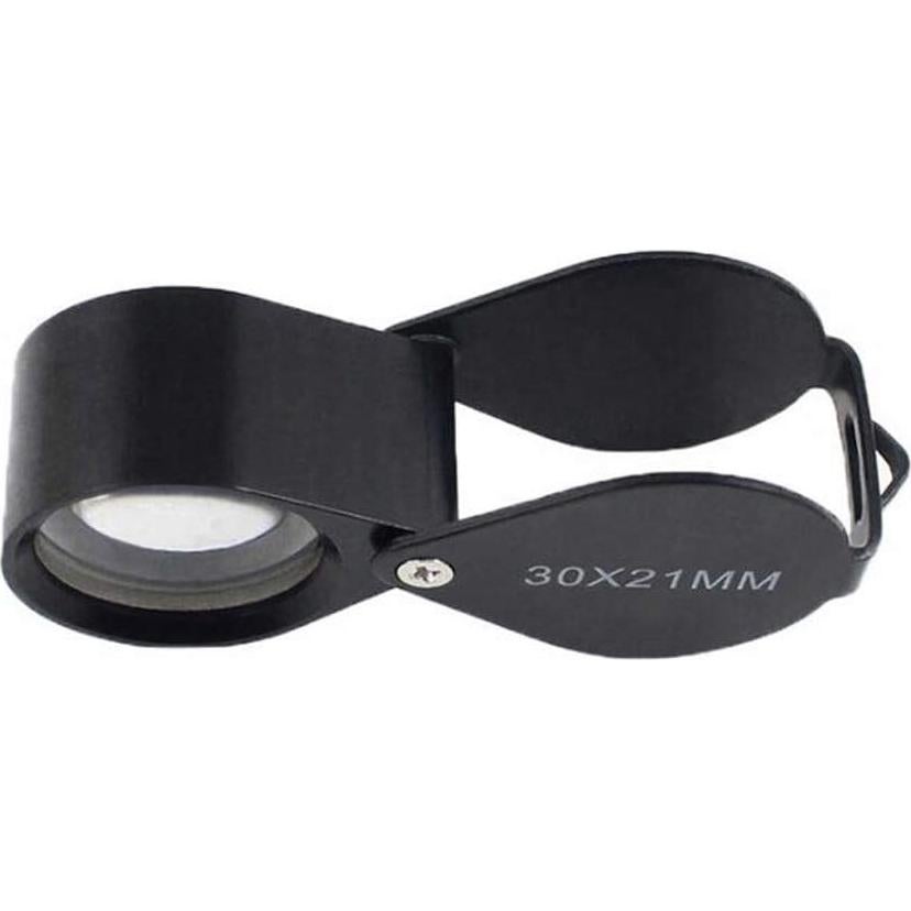 Lupa de Joyería iKKEGOL 30x 21mm Plegable Metal Negro