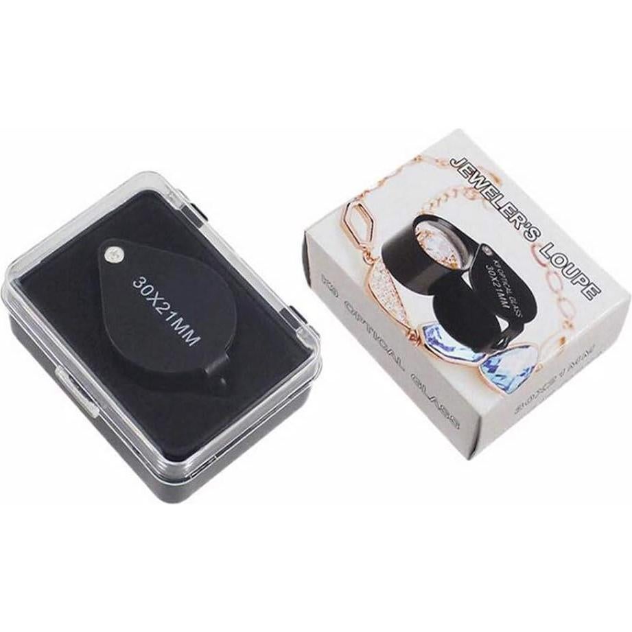 Lupa de Joyería iKKEGOL 30x 21mm Plegable Metal Negro