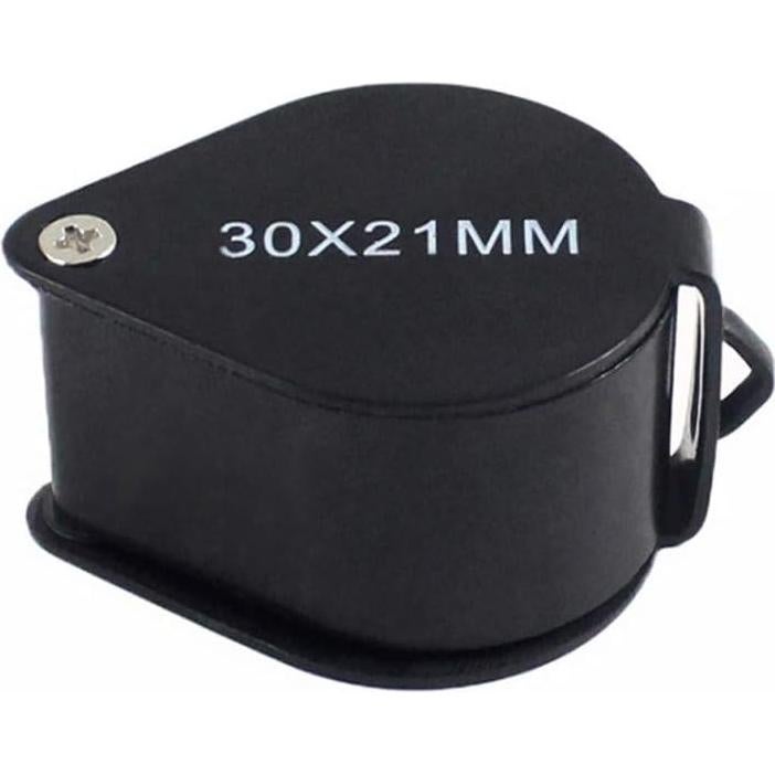 Lupa de Joyería iKKEGOL 30x 21mm Plegable Metal Negro