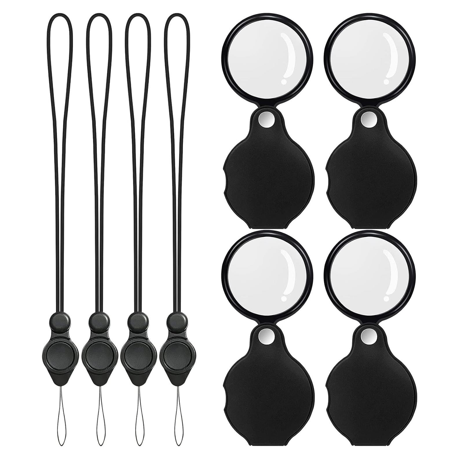 Lupa de Bolsillo SAYEEC 10X con Funda de Cuero y Cordones