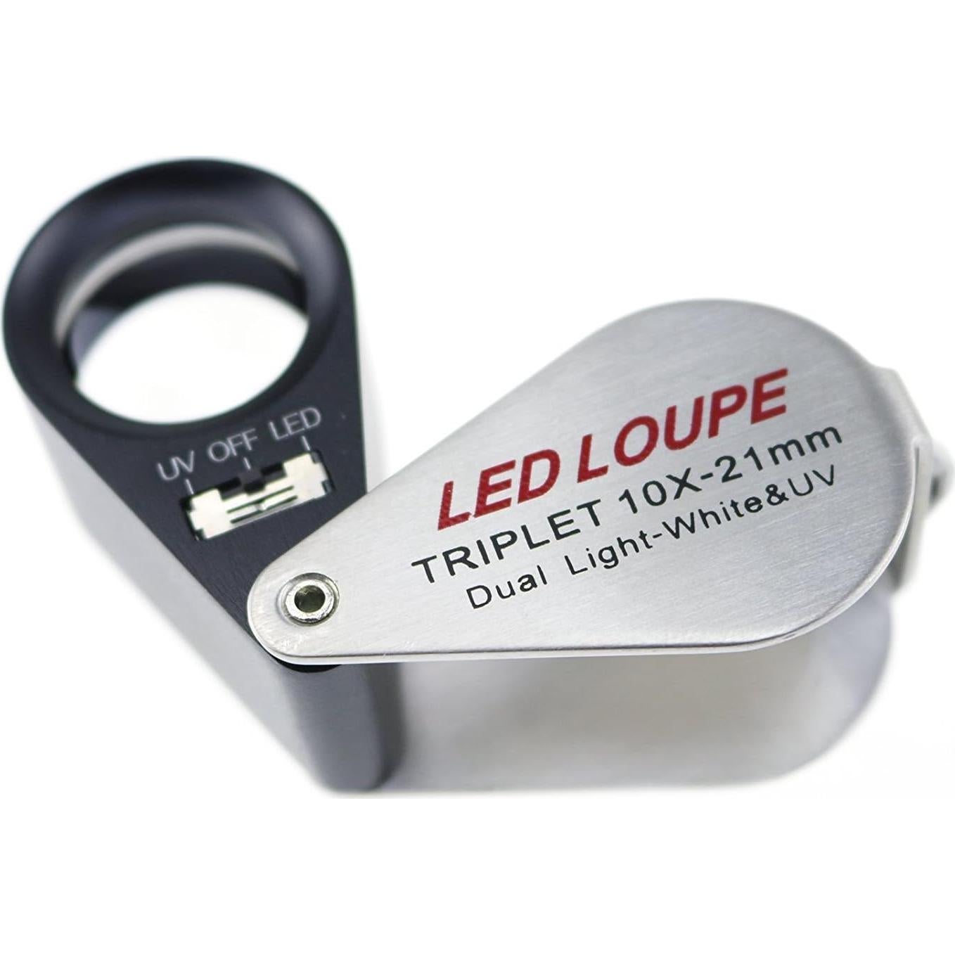Lupa de bolsillo TEKCOPLUS GLTK-18 10x con luz UV y LED