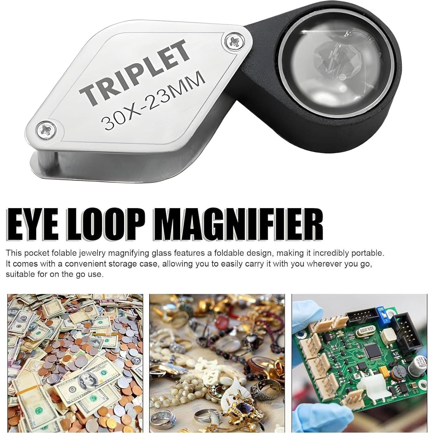 Lupa de Joyero 30X Koparneed con Estuche de Cuero