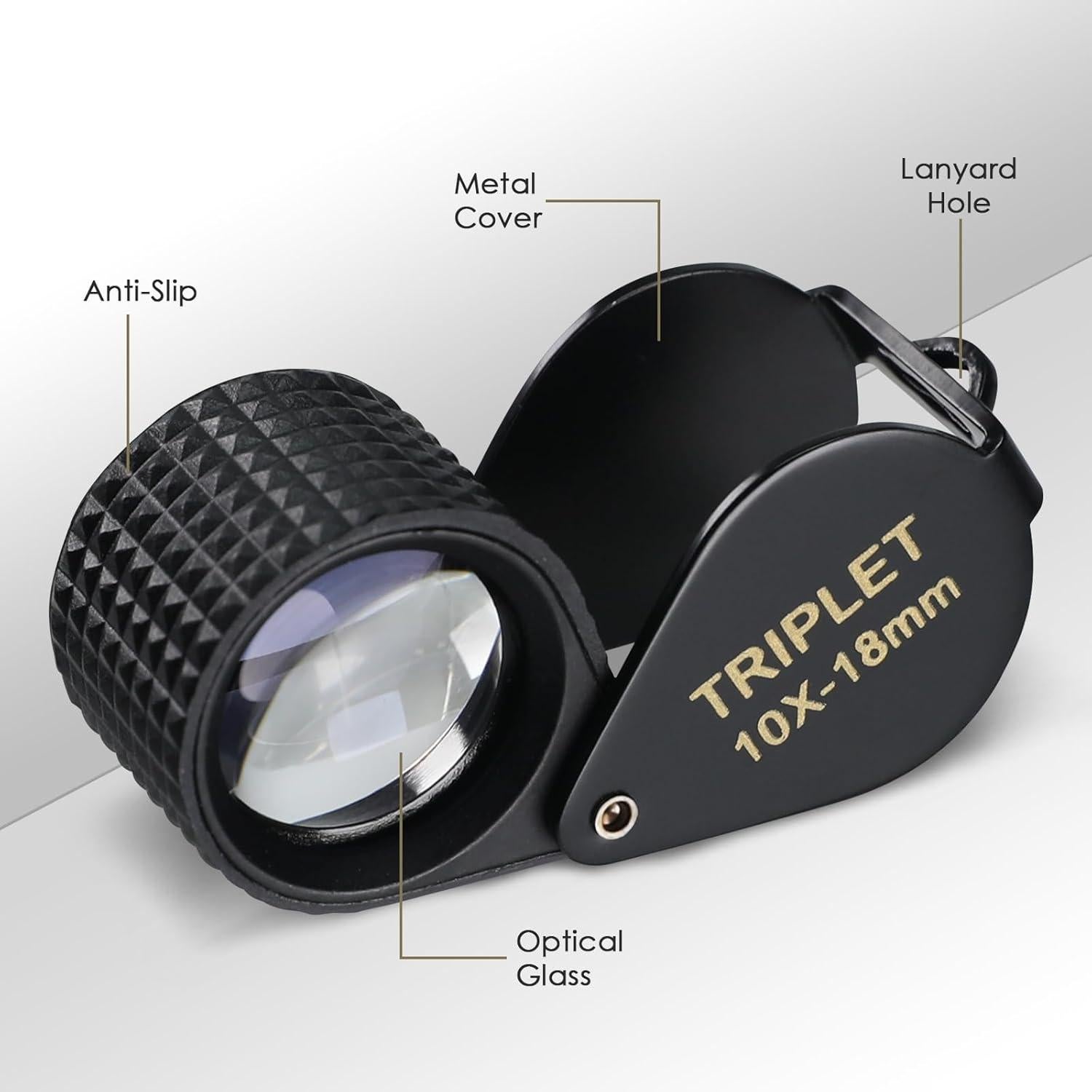 Lupa Mini Joyero JuviPerpric 20X Plegable con Lente de Vidrio