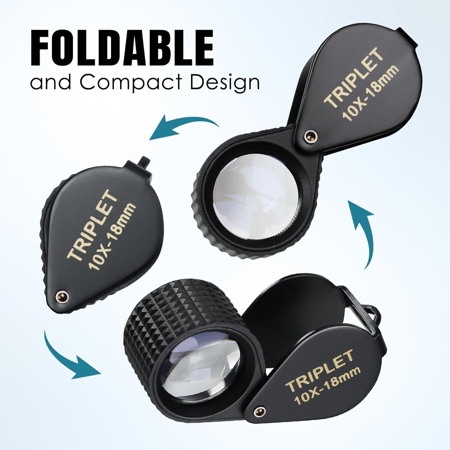 Lupa Mini Joyero JuviPerpric 20X Plegable con Lente de Vidrio