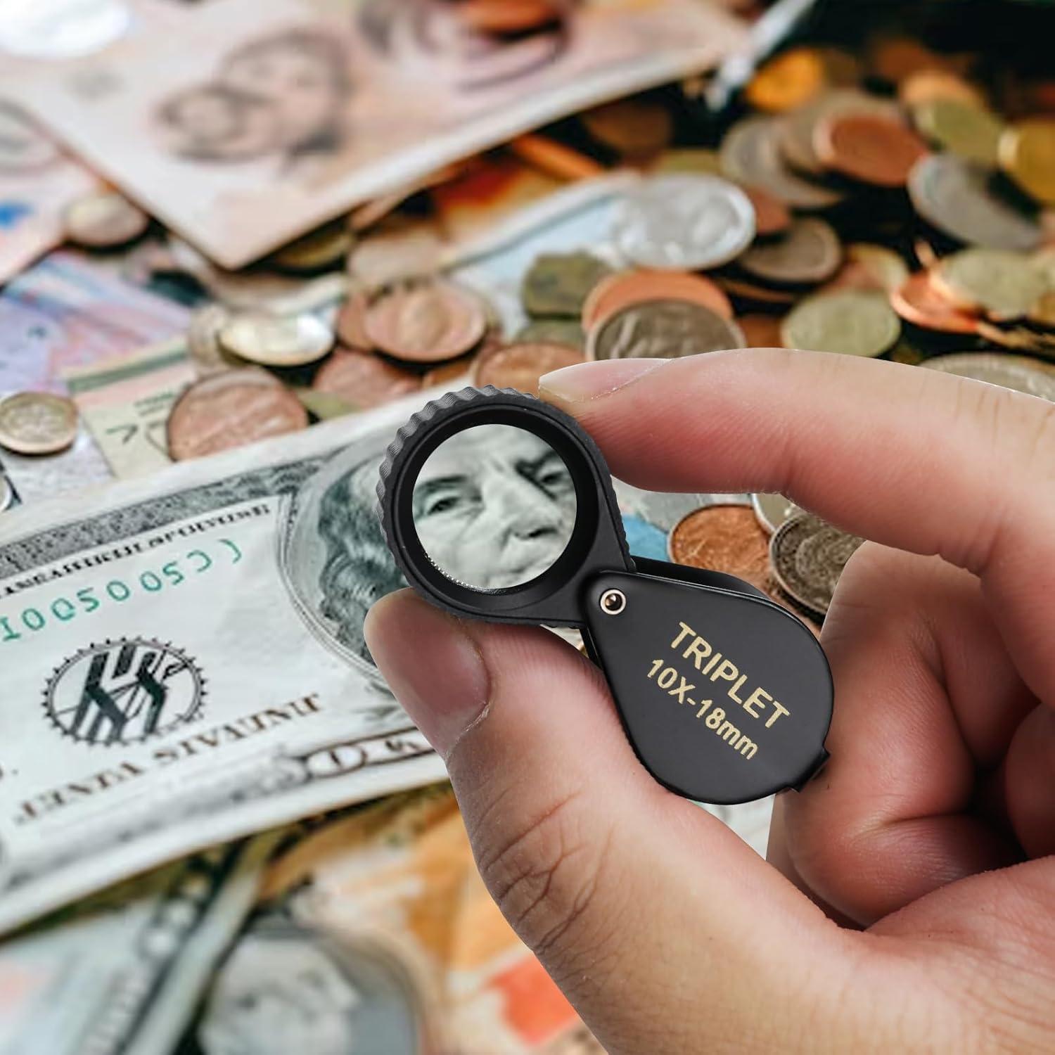 Lupa Mini Joyero JuviPerpric 20X Plegable con Lente de Vidrio