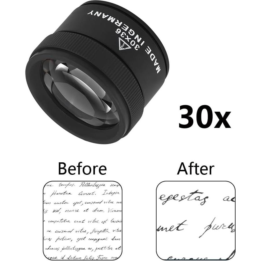 Lupa de Aumento 30X Lwuey - Lente de Joyero Portátil