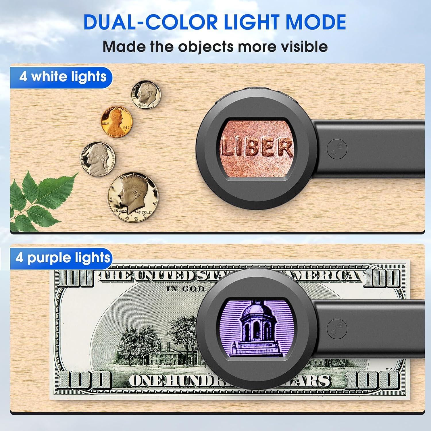 Microscopio Digital MAXLAPTER 100X con Luz y Pantalla 5.08 cm