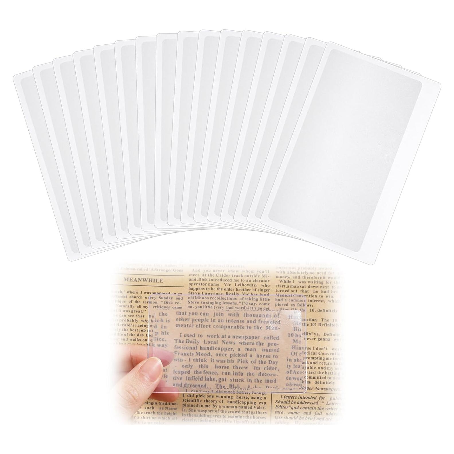 100 Tarjetas Lupa de Aumento Ubamdom 3x Portátiles 8.4x5.6cm