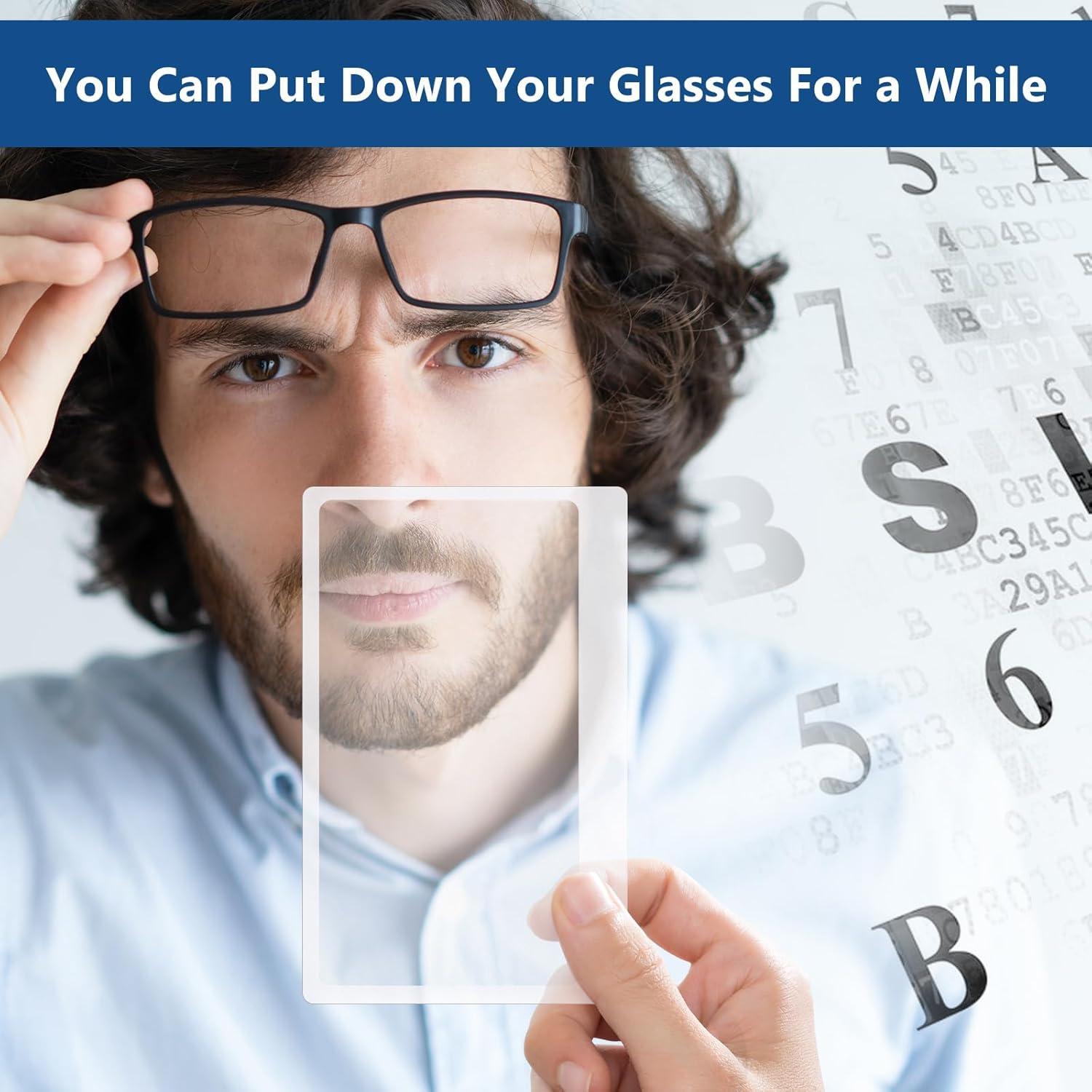 100 Tarjetas Lupa de Aumento Ubamdom 3x Portátiles 8.4x5.6cm