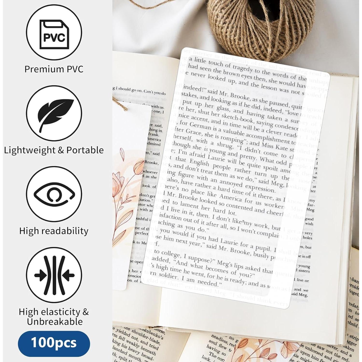 100 Tarjetas Lupa de Aumento Ubamdom 3x Portátiles 8.4x5.6cm