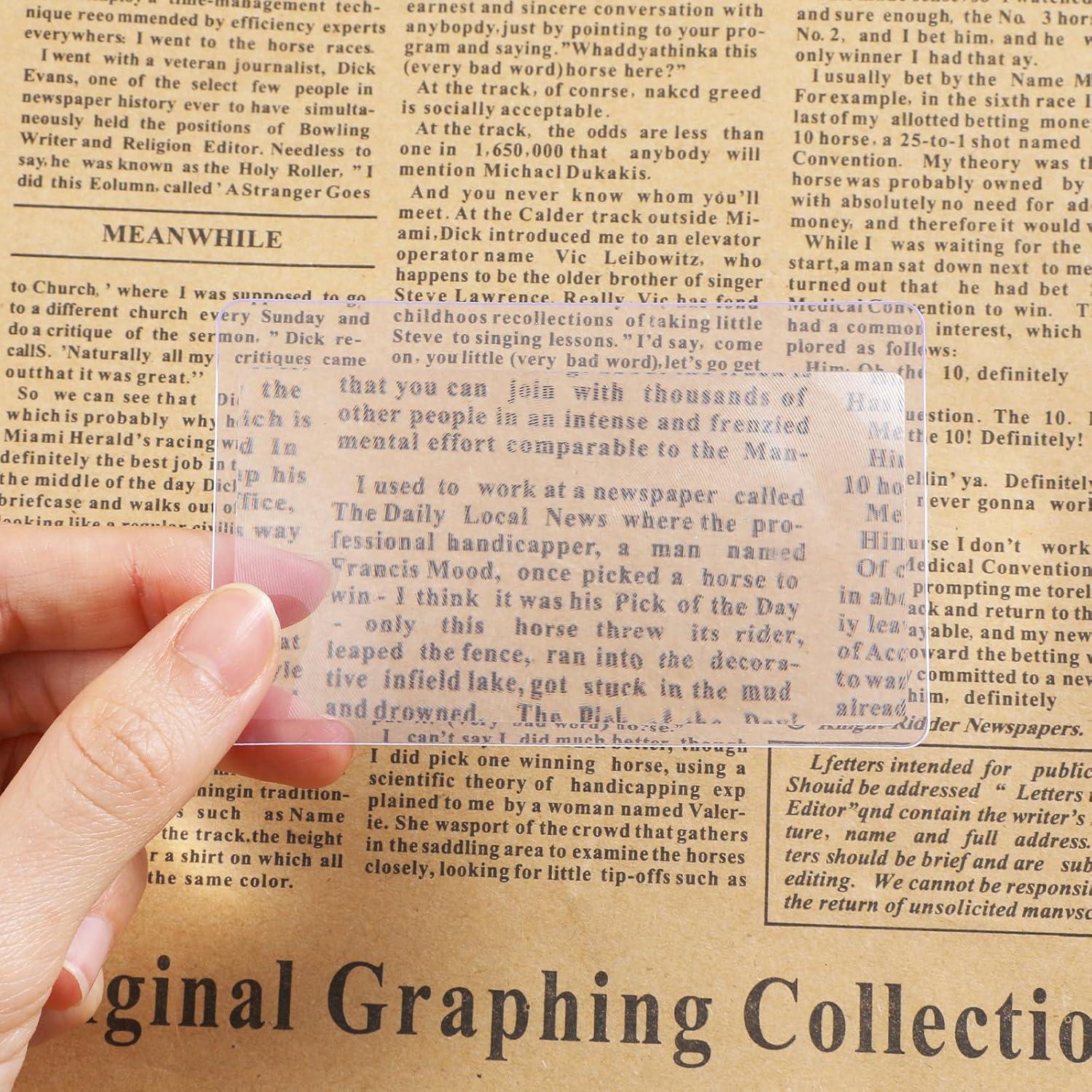 100 Tarjetas Lupa de Aumento Ubamdom 3x Portátiles 8.4x5.6cm