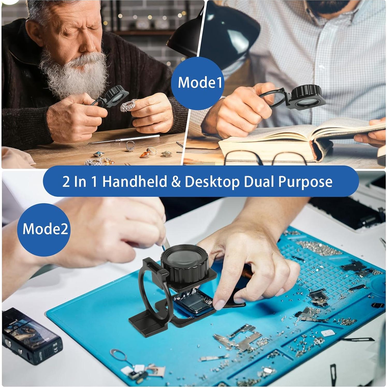 Lupa de Joyero Plegable Rongon 15X, Lente Óptica, Compacta