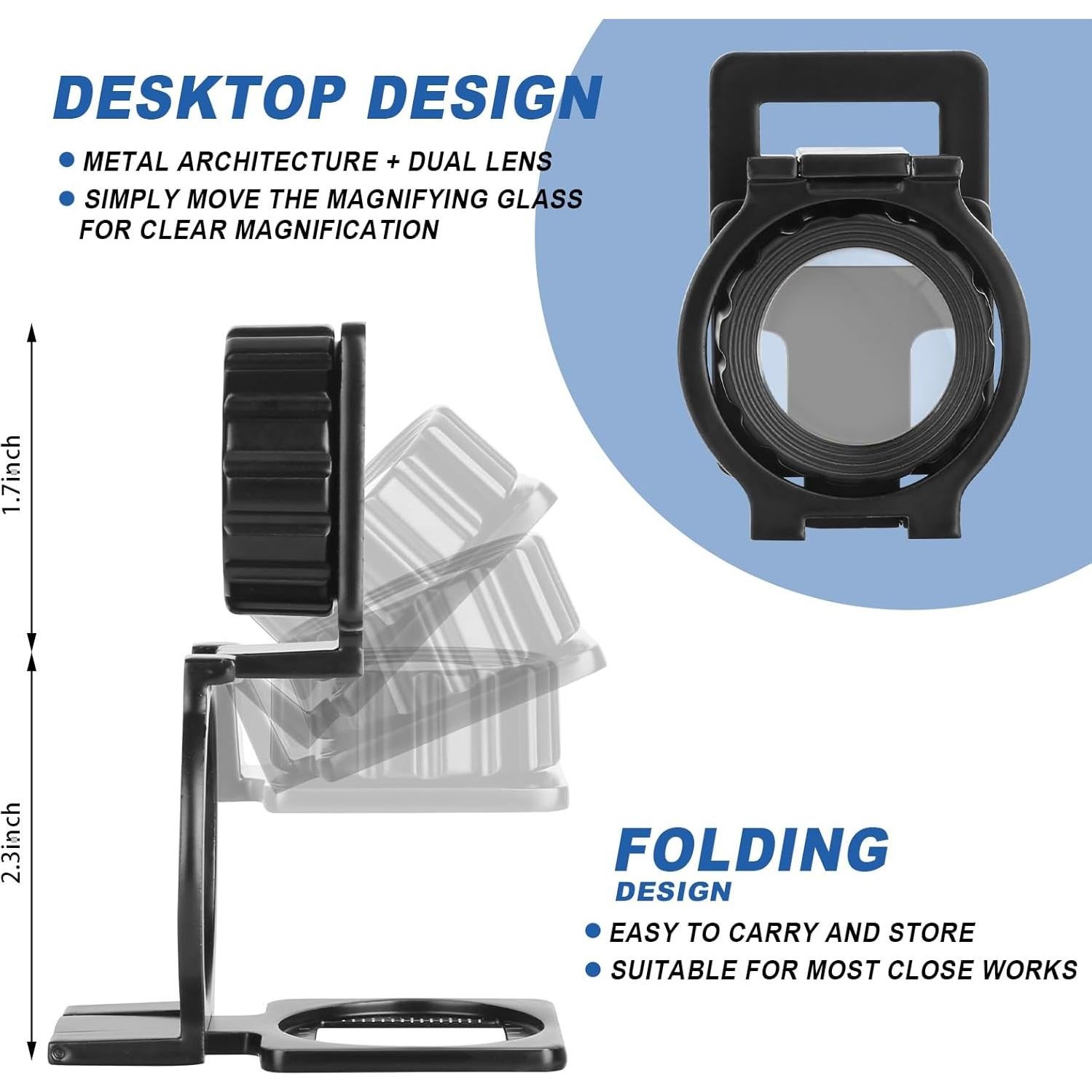 Lupa de Joyero Plegable Rongon 15X, Lente Óptica, Compacta