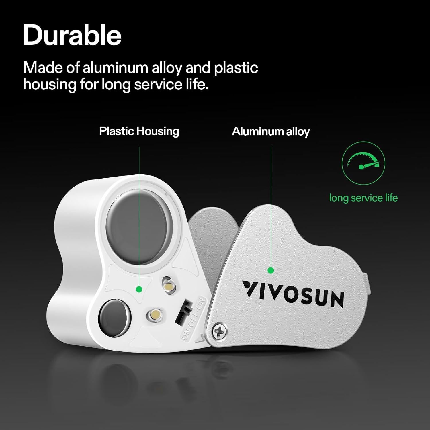 Lupa Iluminada Plegable VIVOSUN 30x 60x con Luz LED