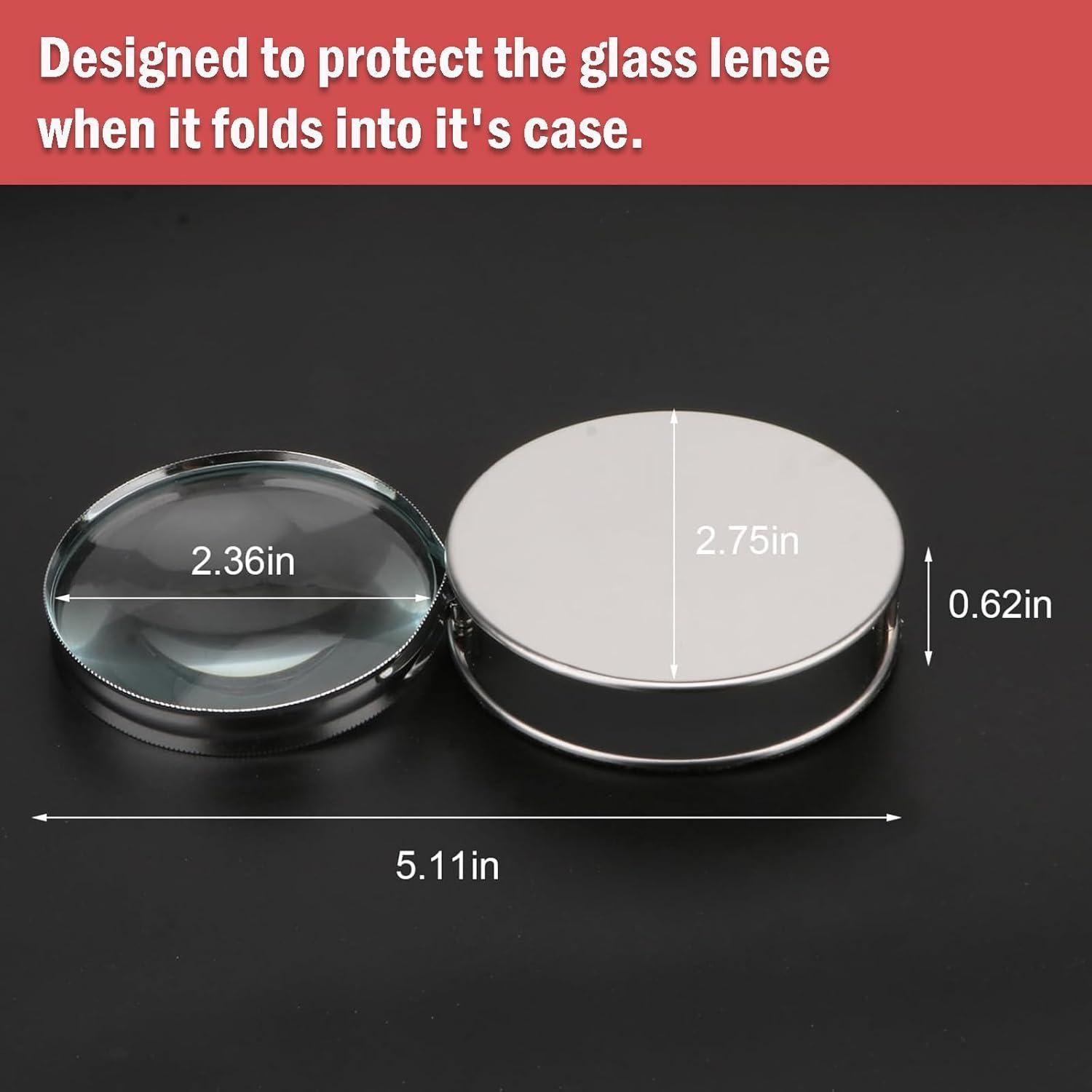 Lupa de Mano Rongon 20X Plegable con Estuche de Metal