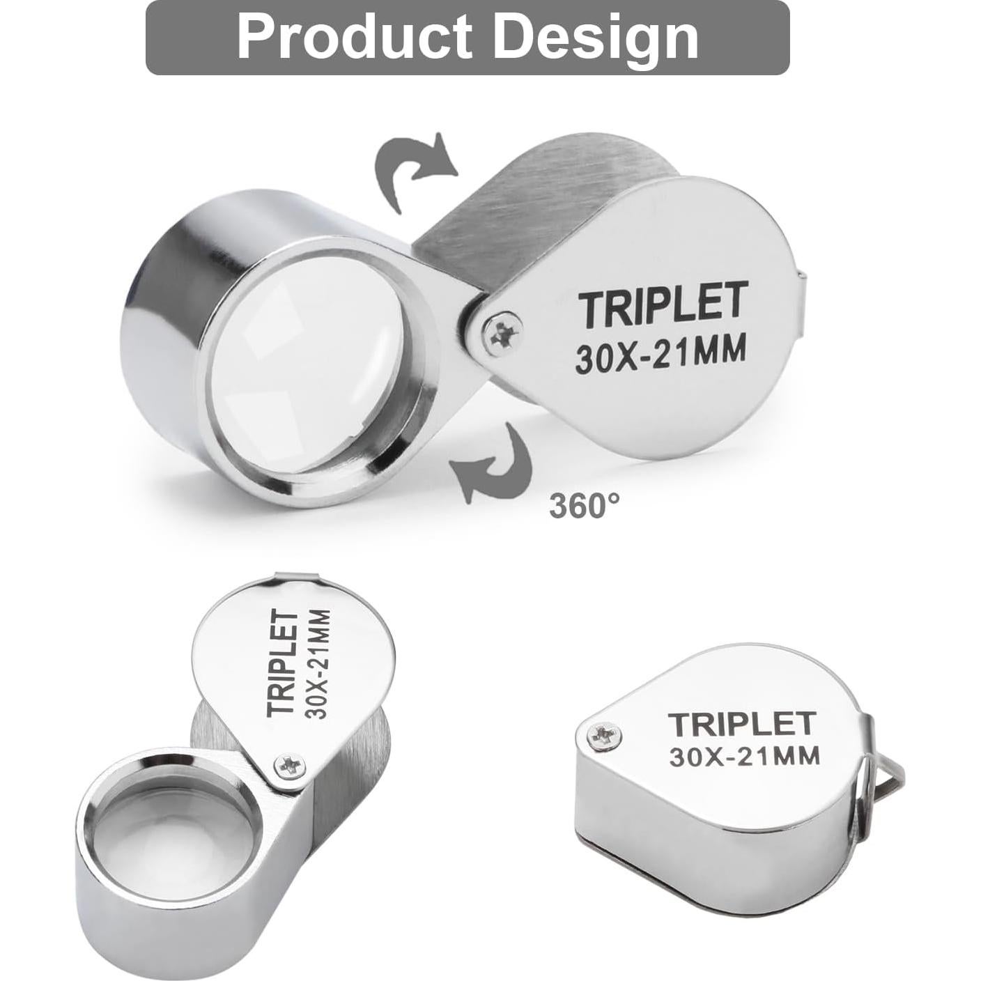 Lupa de Joyero Rongon 30X Plegable para Gemas y Monedas