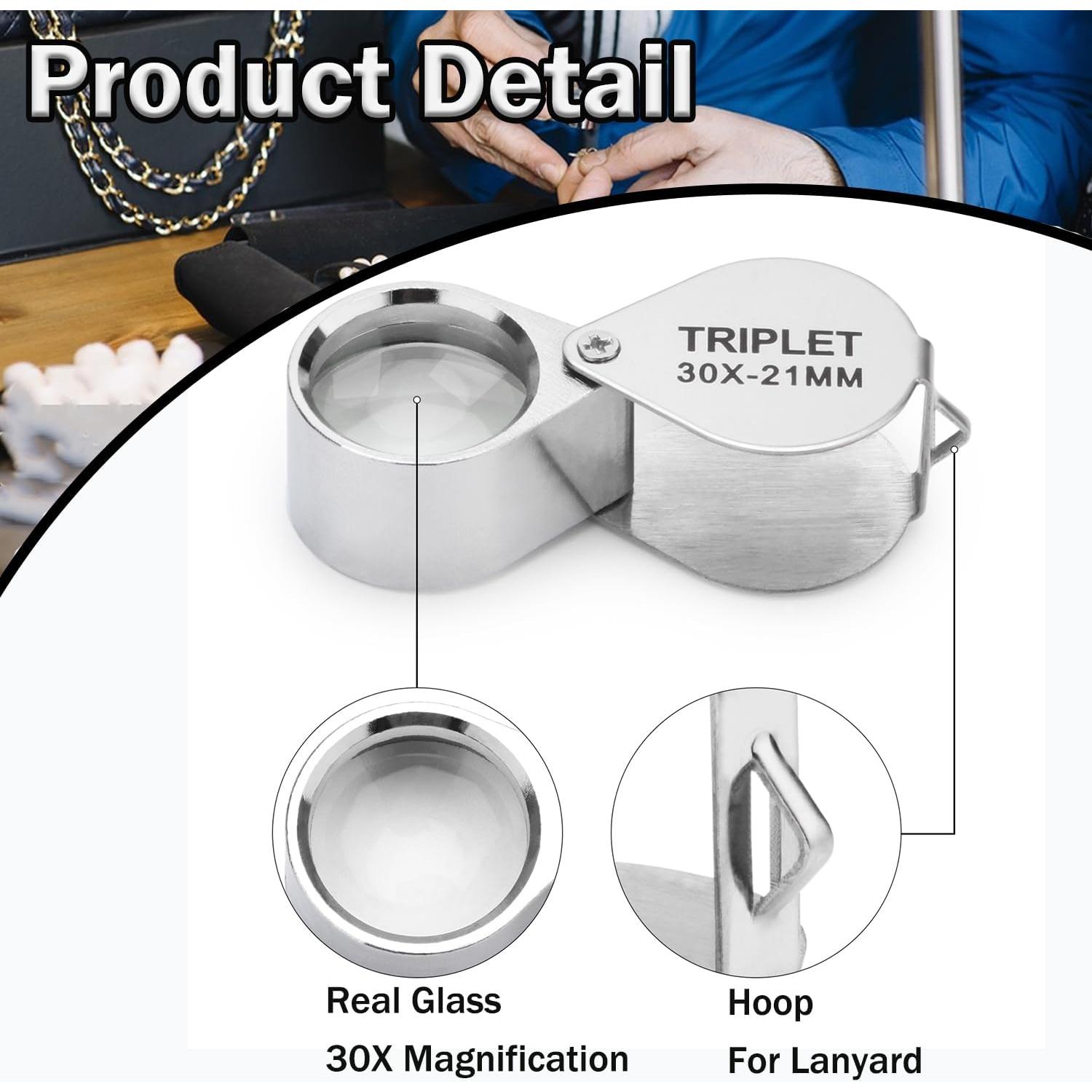 Lupa de Joyero Rongon 30X Plegable para Gemas y Monedas