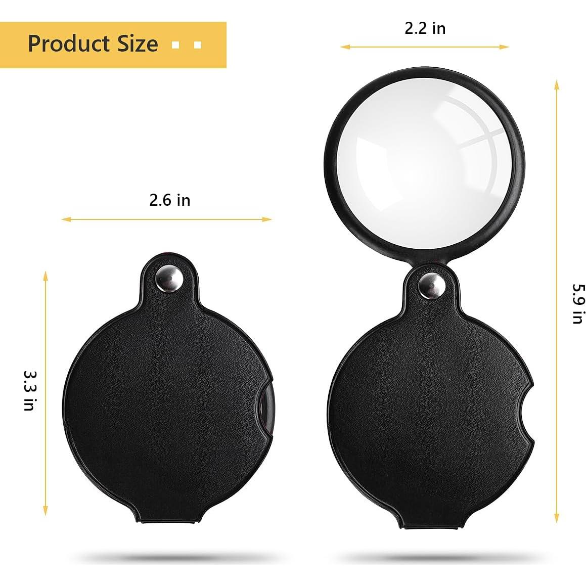 Lupa de bolsillo Amoper 6X 40X con luz LED y funda