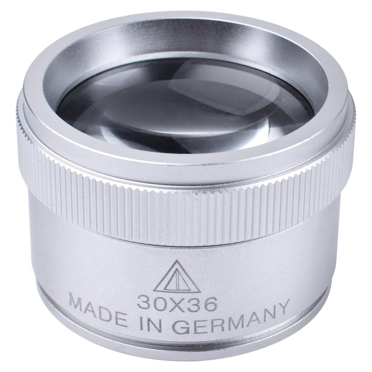 Lupa de 30X BronaGrand Plata, Lente de Vidrio 4.29x2.89cm