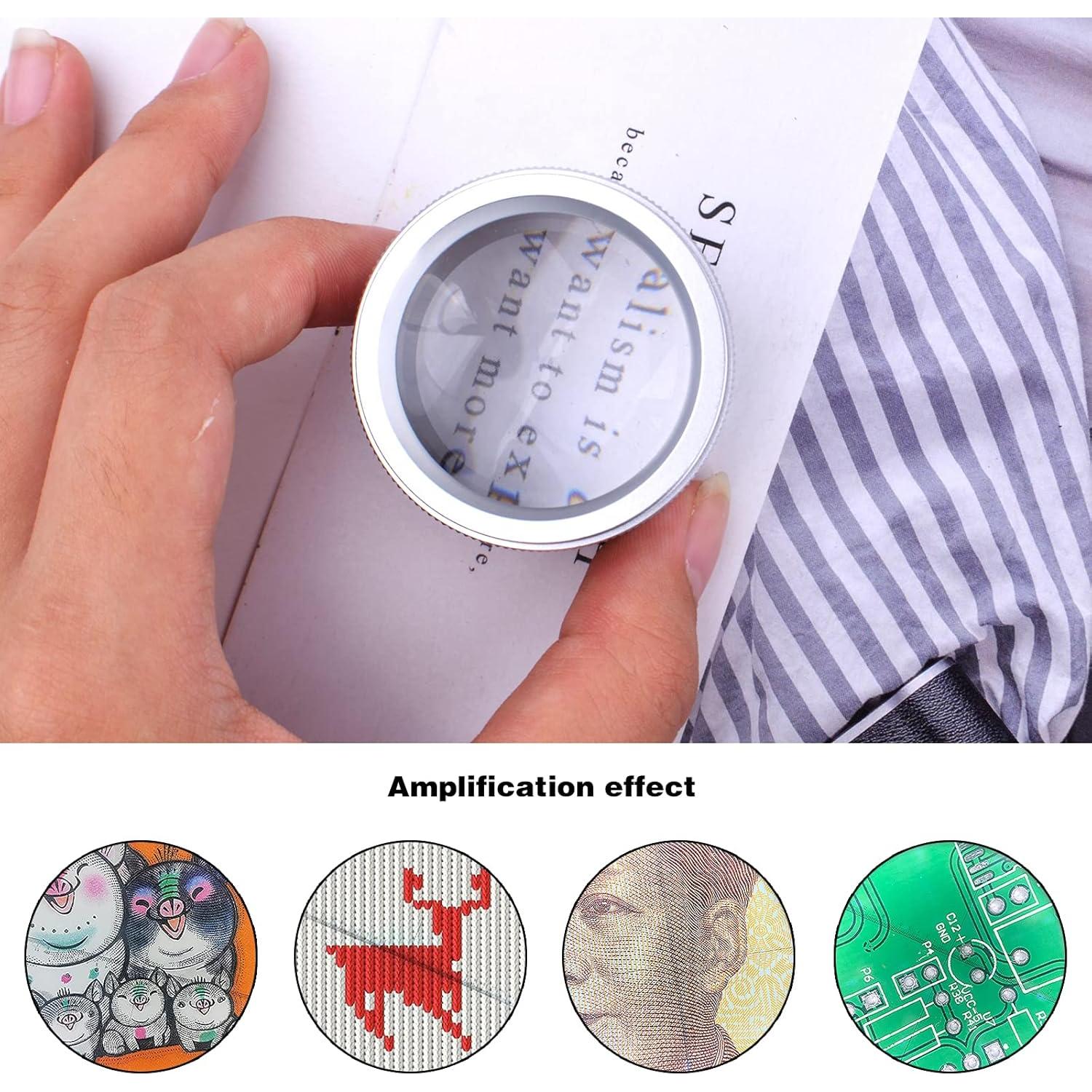 Lupa de 30X BronaGrand Plata, Lente de Vidrio 4.29x2.89cm